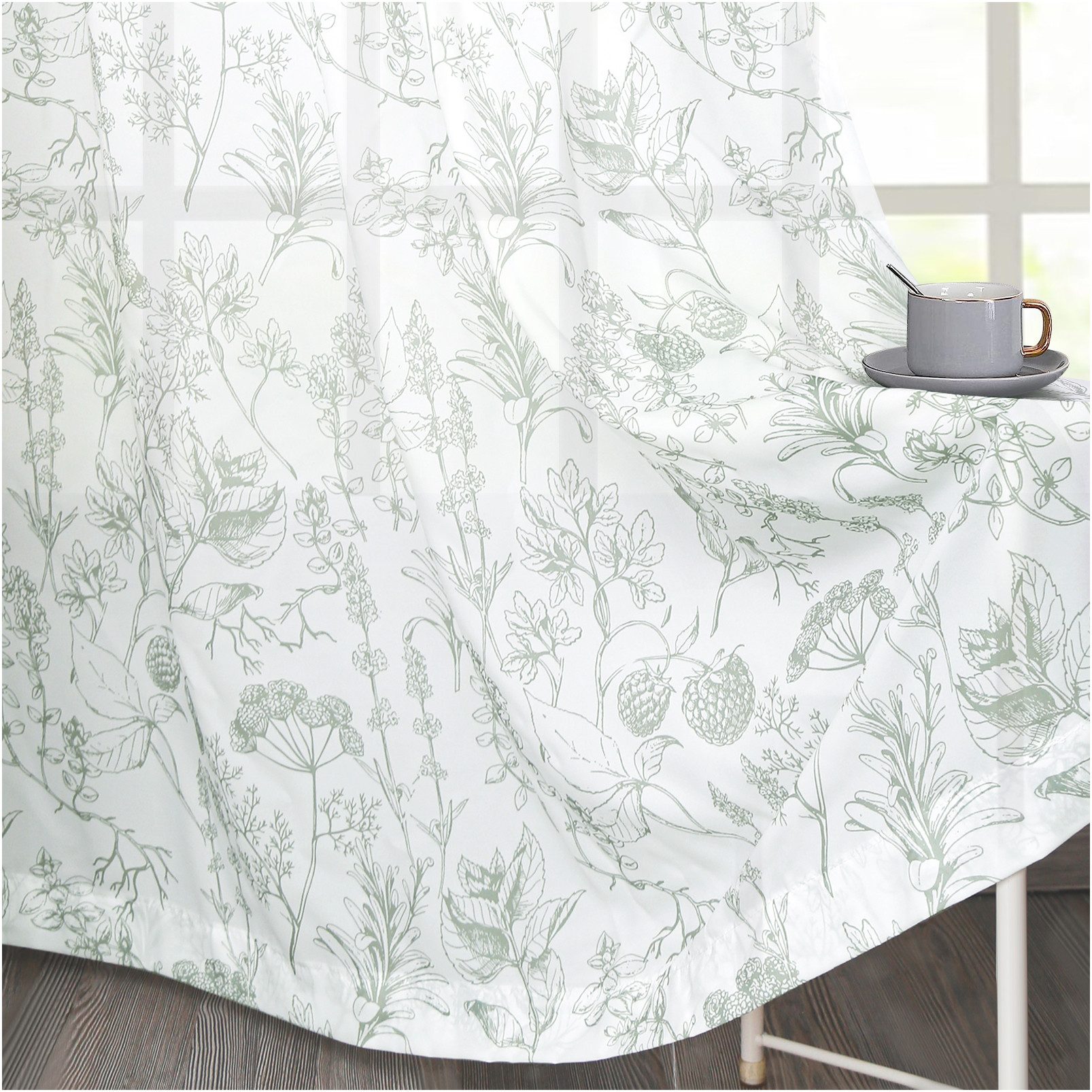 Sunicol Gardine Floral bedruckter transparenter Brokat günstig online kaufen
