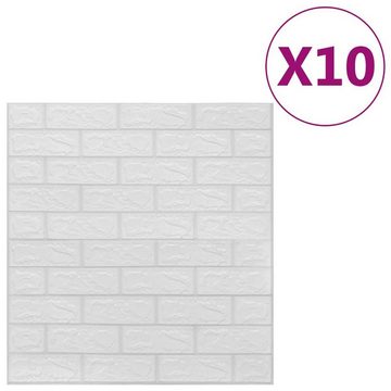 vidaXL Fotohintergrund 3D Wallpaper Bricks Selbstklebend 10 Stück Weiß