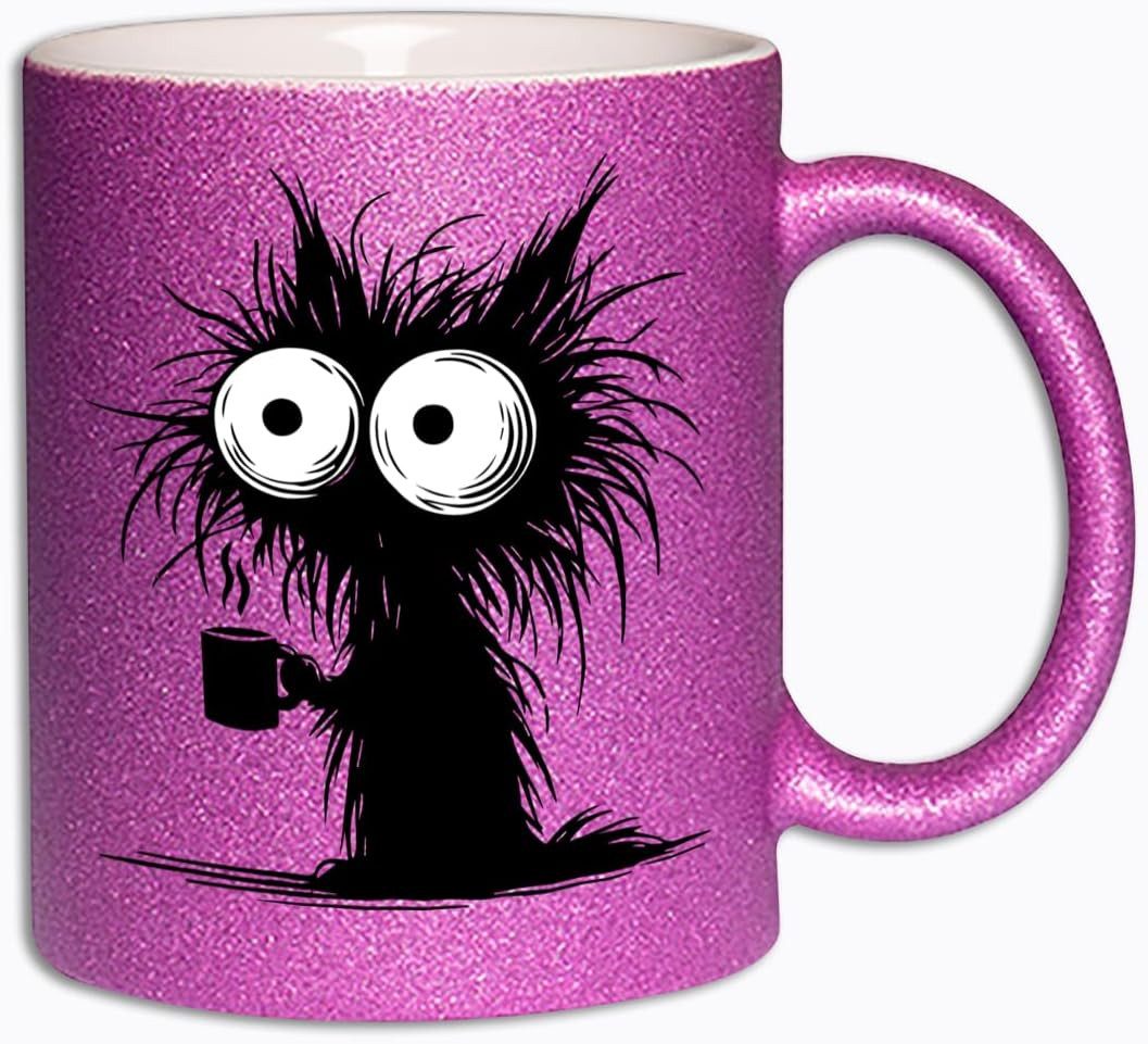 Hustling Sharks Tasse Hustling Sharks® Farbige glitzer-Tassen - Ich brauch Kaffe! I, 330 ml