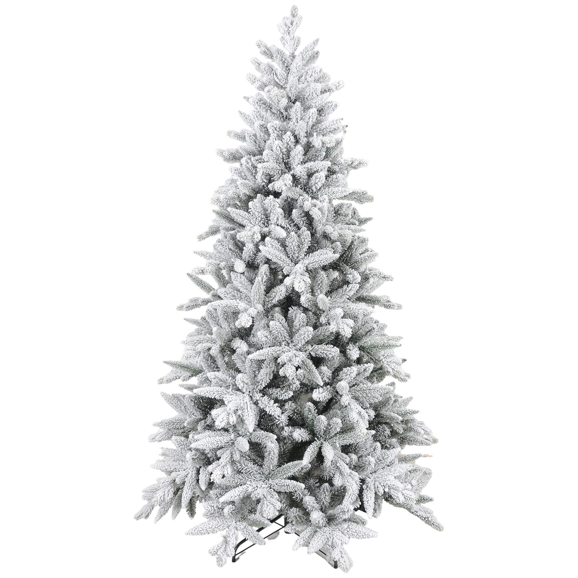 HOMCOM Künstlicher Weihnachtsbaum Christbaum 180 cm mit Schnee, 994 Spitzen, Metallständer, Tanne, für Weihnachten Deko, grün – Bild 2 von 5