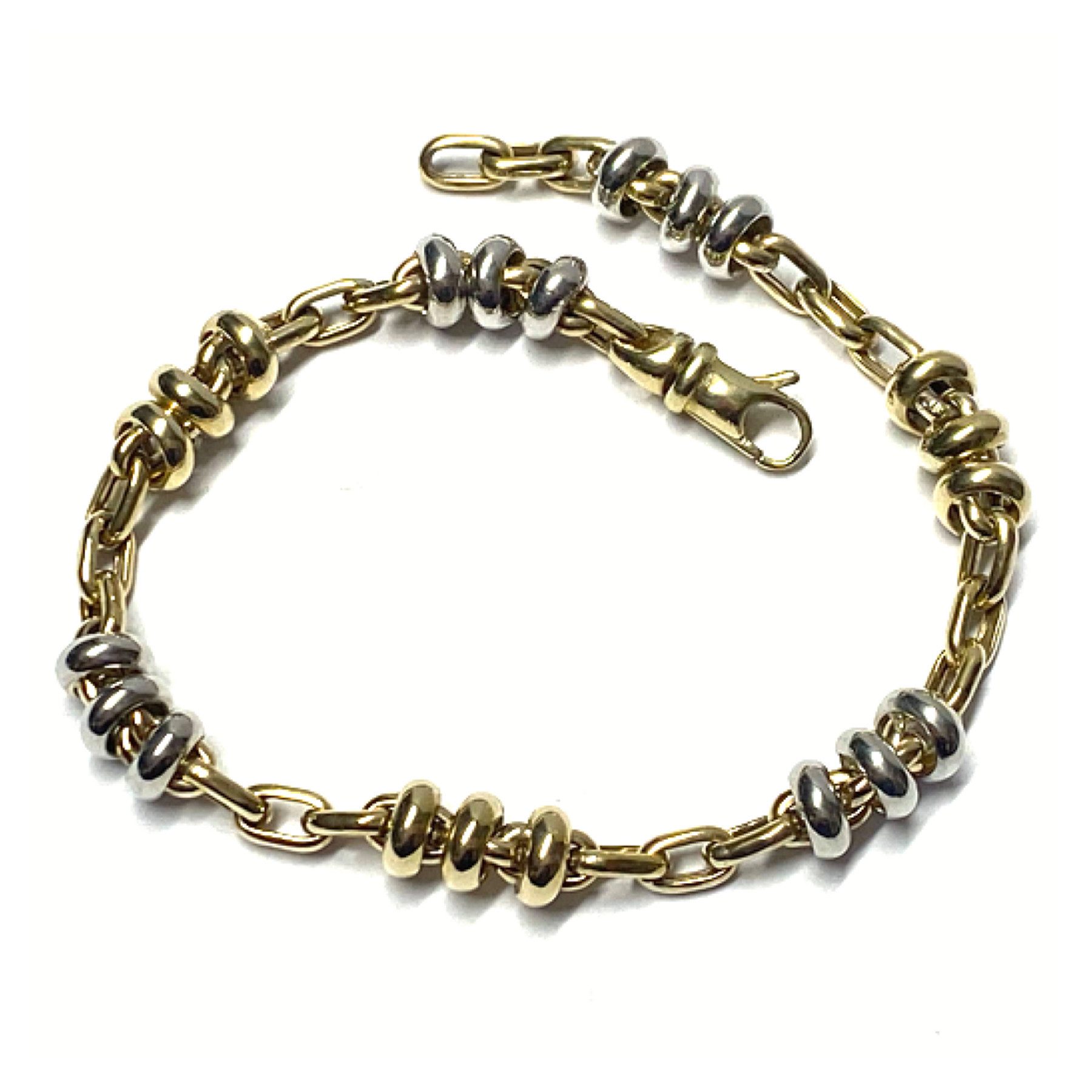 Edelschmiede925 Armband Armband 333/- Gold bicolor Fantasiemuster ausgefallen 20cm modern