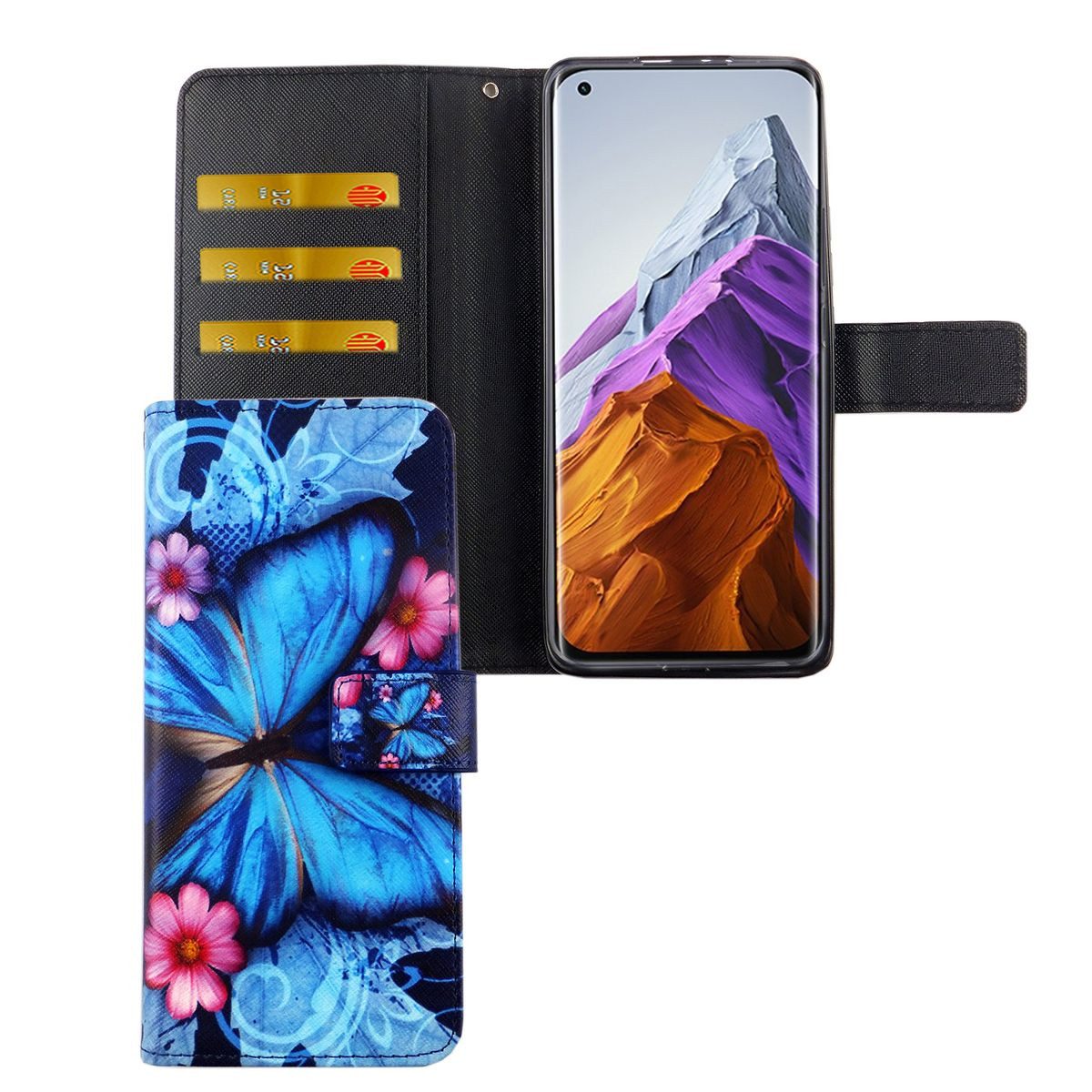 König Design Handyhülle Xiaomi Mi 11, Xiaomi Mi 11 Handyhülle Bookcover Blau