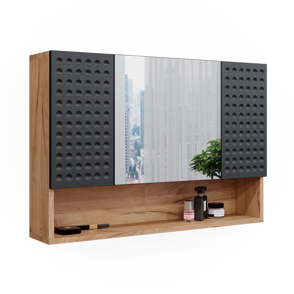 Vicco Badezimmerspiegelschrank Irma, Goldkraft Eiche/Anthrazit, 80.1 günstig online kaufen
