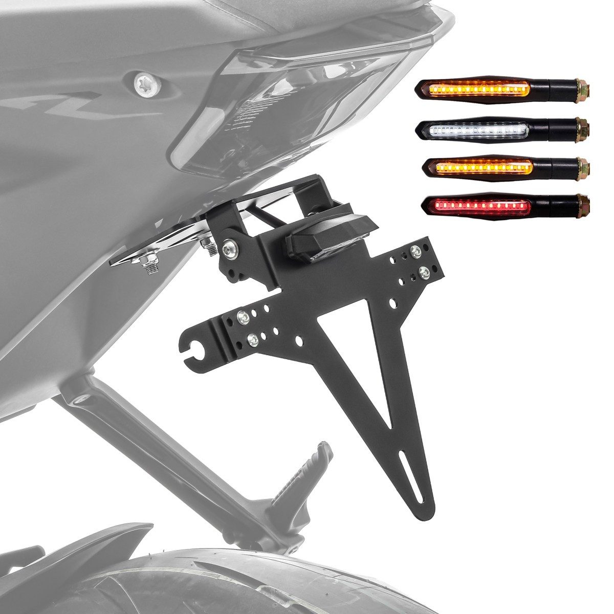Lumitecs Kennzeichenhalter Kennzeichenhalter + LED Blinker für Kawasaki Z 750 / R / S TH4