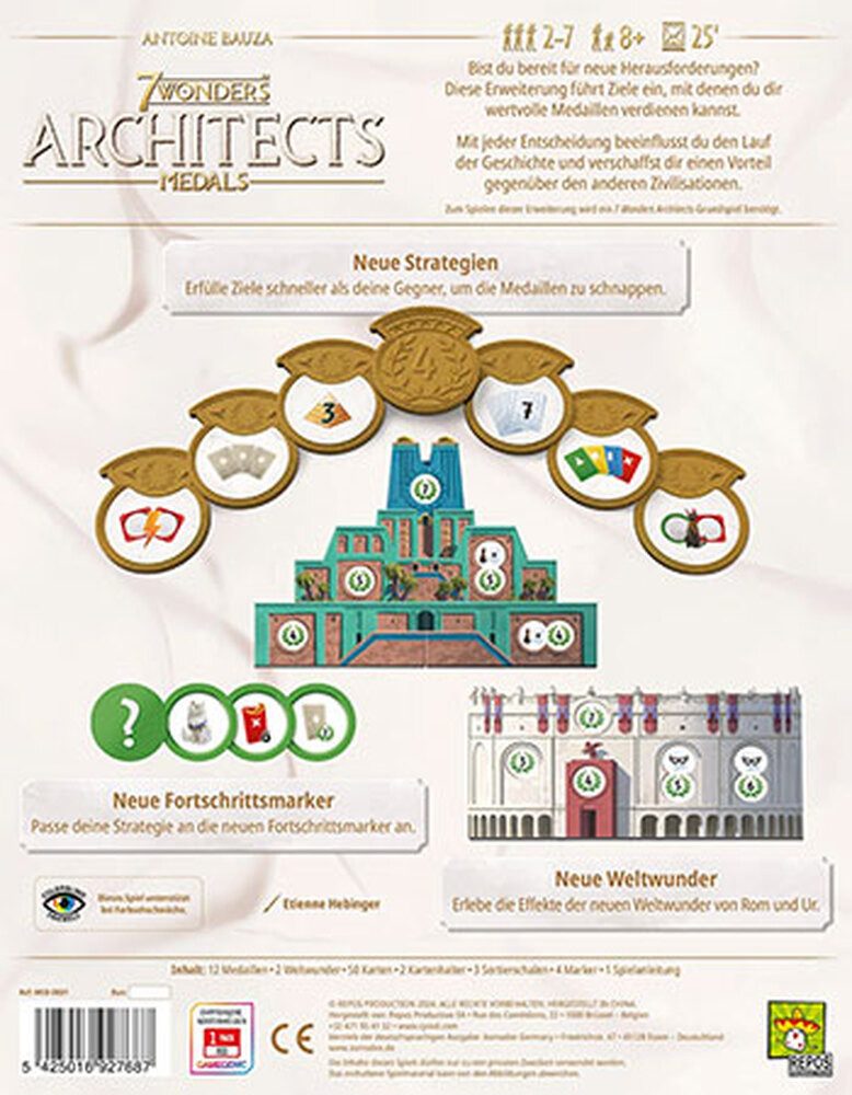 Asmodee Spiel 7 Wonders: Architects, Medals - Erweiterung