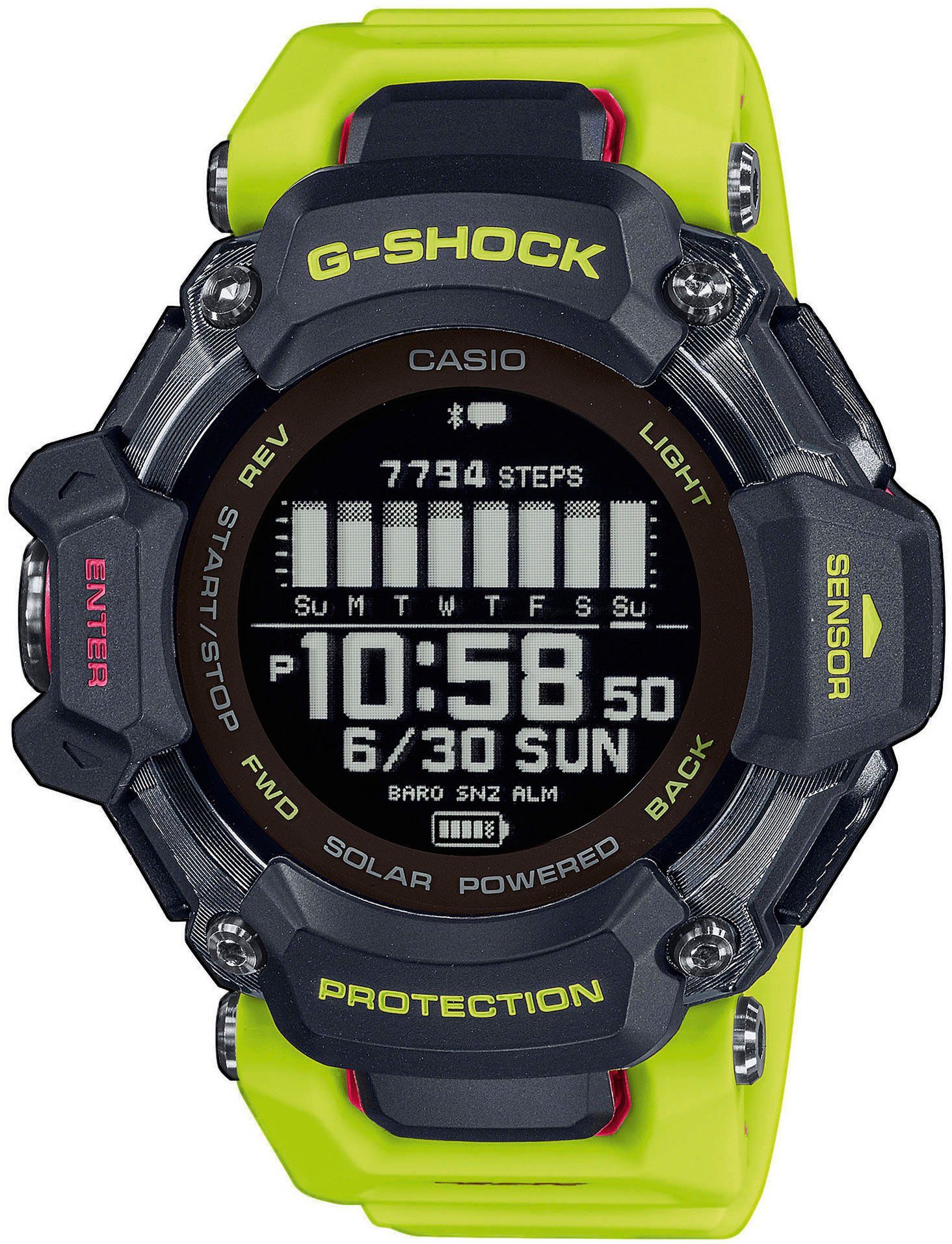 CASIO G-SHOCK GBD-H2000-1A9ER Smartwatch, Solaruhr, Armbanduhr, Herrenuhr, Stoppfunktion, Weltzeit