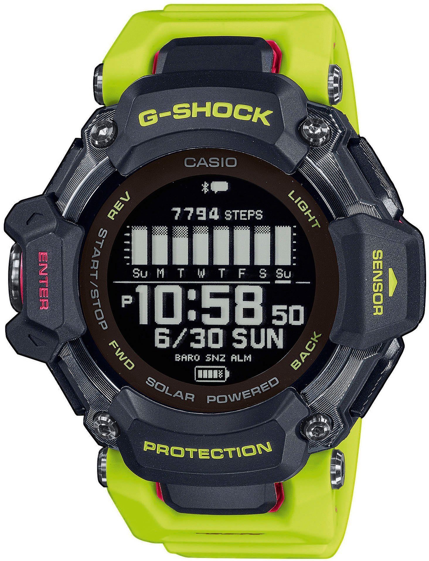 CASIO G-SHOCK GBD-H2000 Smartwatch, Solaruhr, Armbanduhr, Herrenuhr, Digitaluhr,Stoppfunktion, Weltzeit