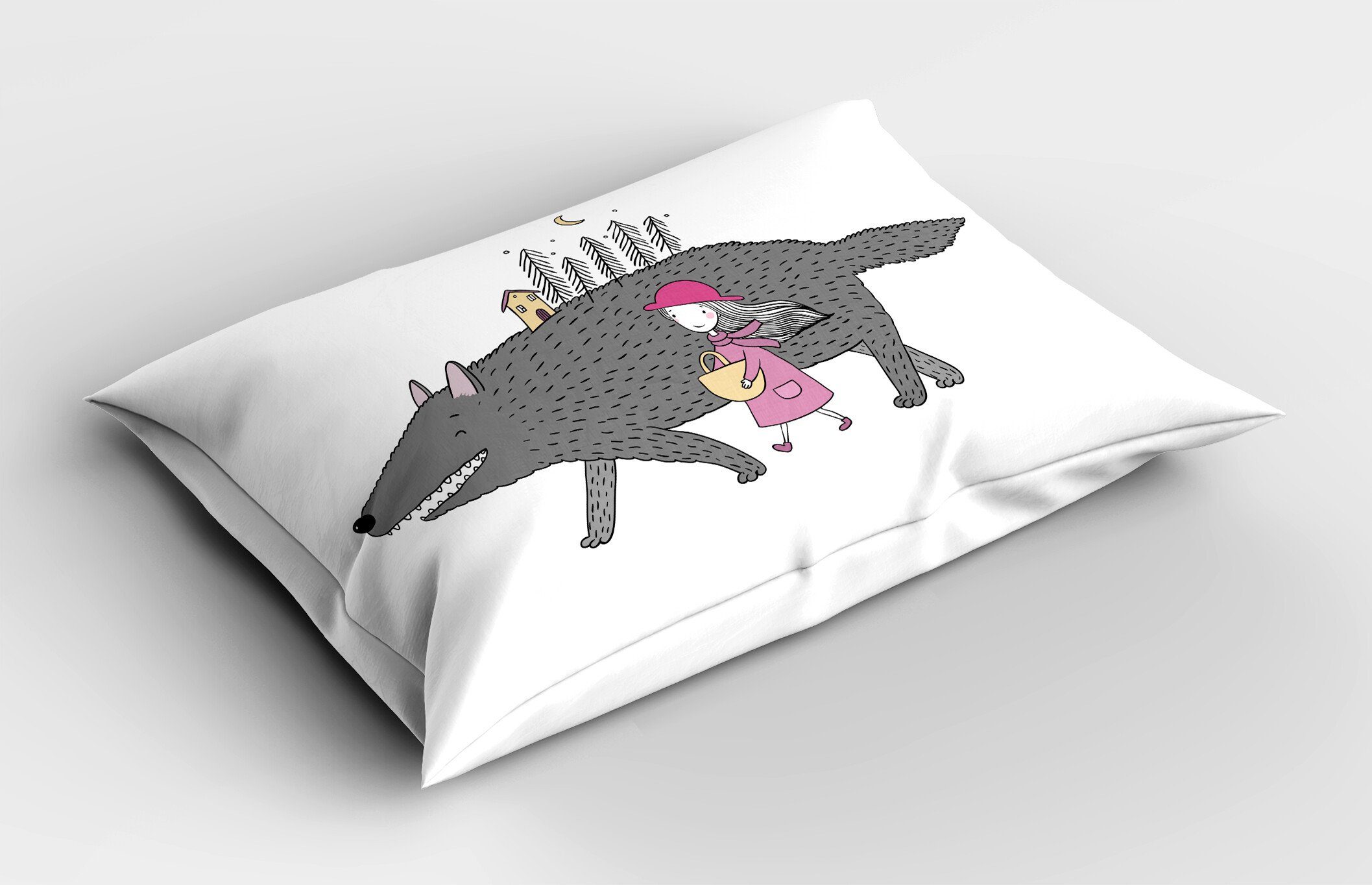 riesigen Kissenbezüge mit Wolf Fantasie King (1 einem Abakuhaus Size Dekorativer Gedruckter Kissenbezug, Mädchen Stück), Standard