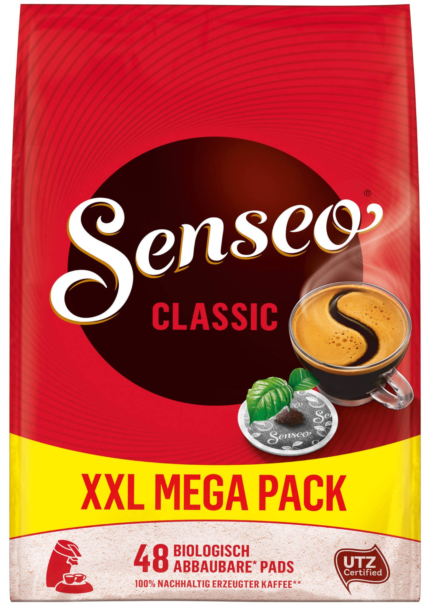 Senseo Kaffee Pads XXL Probierpaket 3 Sorten Mild Classic Strong 288 Kaffeepads, 1998 g, (Packung, 6er Pack)