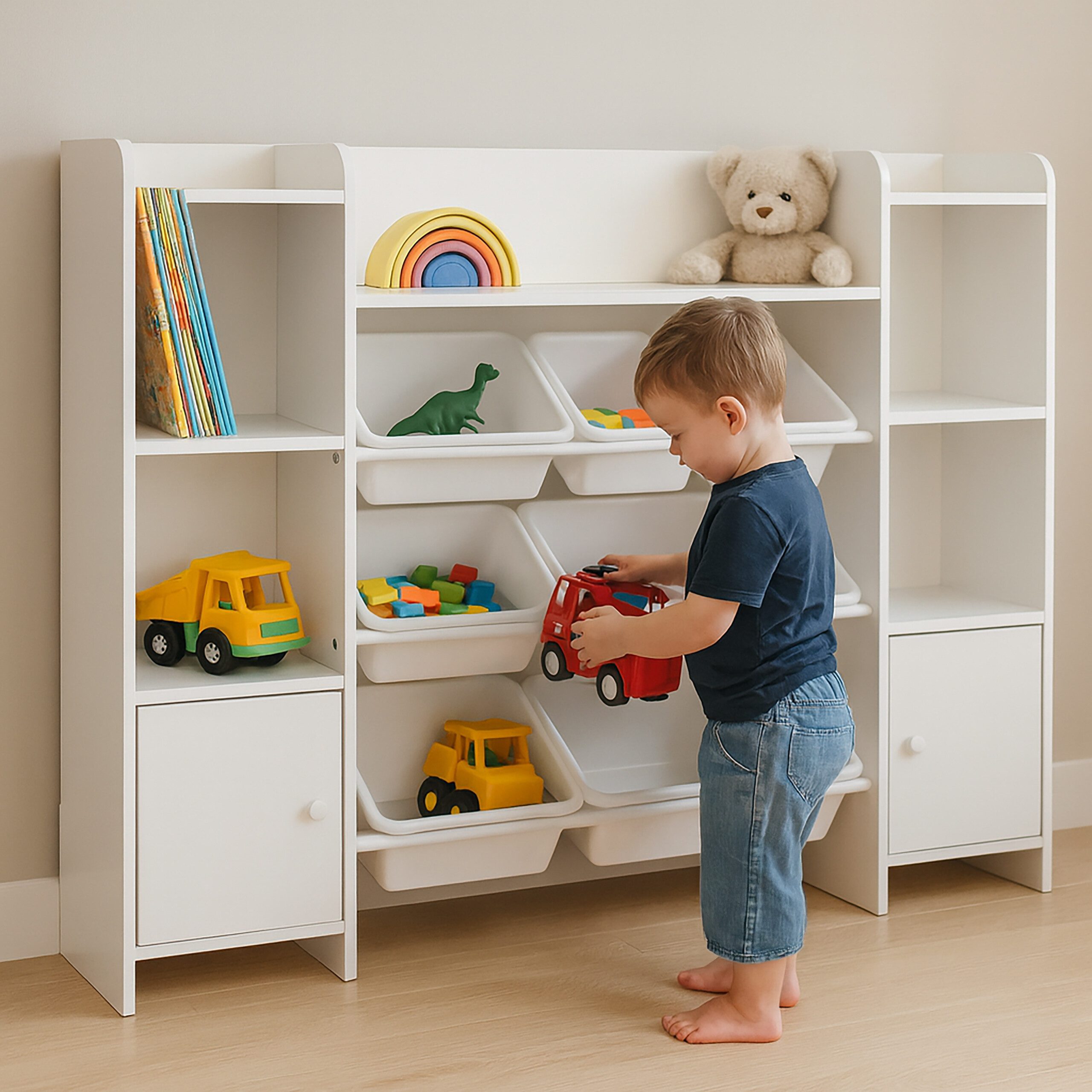 relaxdays Kinderregal Großes Kinderregal mit 8 Boxen günstig online kaufen