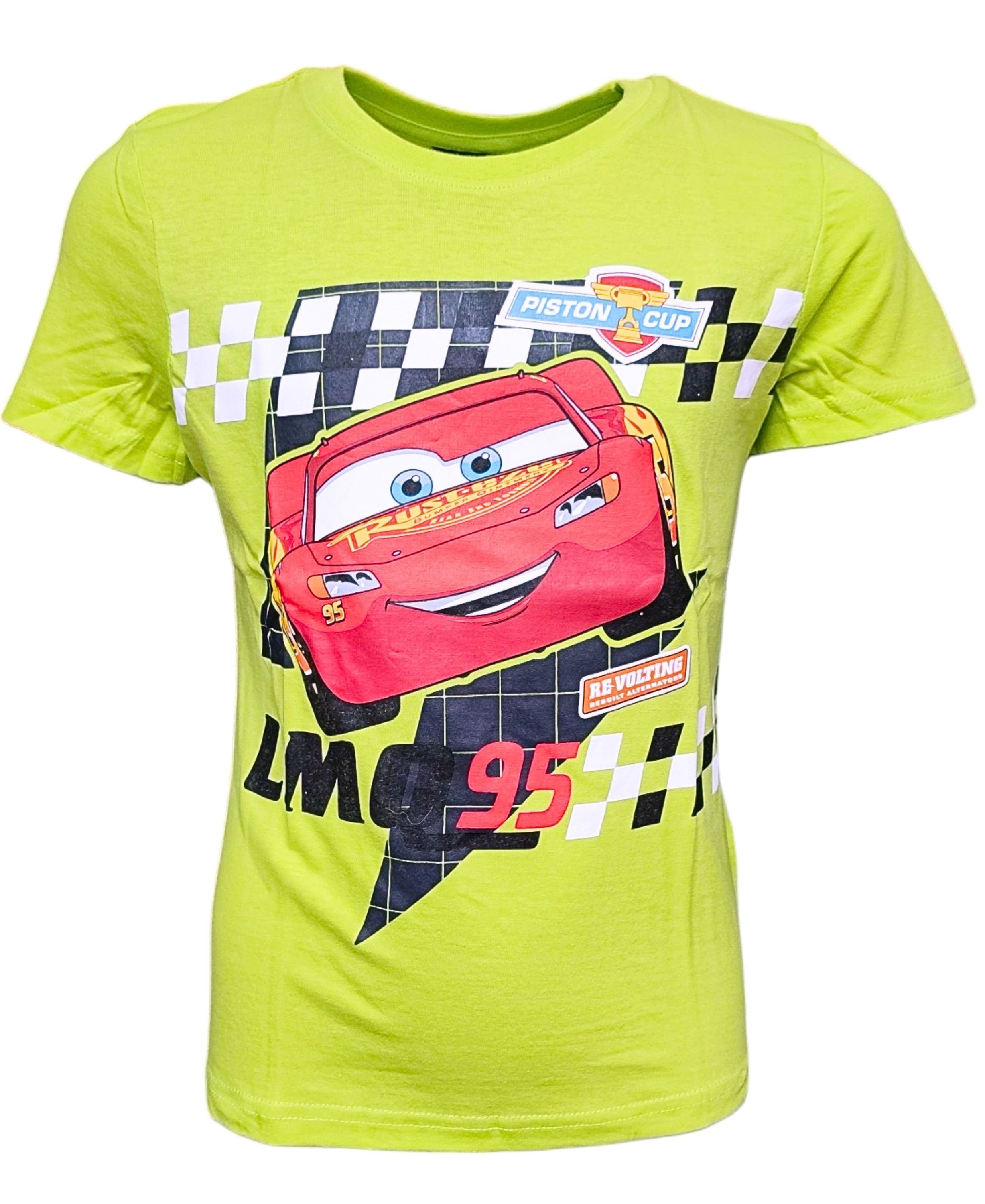 Disney Cars T-Shirt Lightning McQueen Jungen Kurzarmshirt aus Baumwolle Gr. 104 - 134 cm