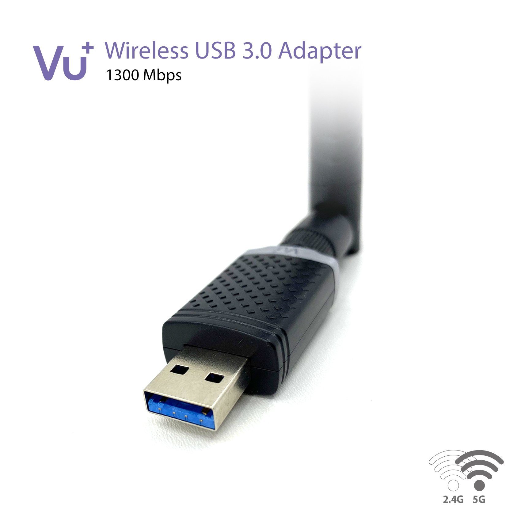 6 dBi VU+ Adapter USB 3.0 Dual Antenne 1300 inkl. Tuner Wireless Band VU+® Mbps