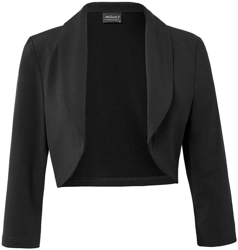 LANGE eleganter aus festerm HERMANN Jersey in schwarz Collection Kurzjacke Boleroform,