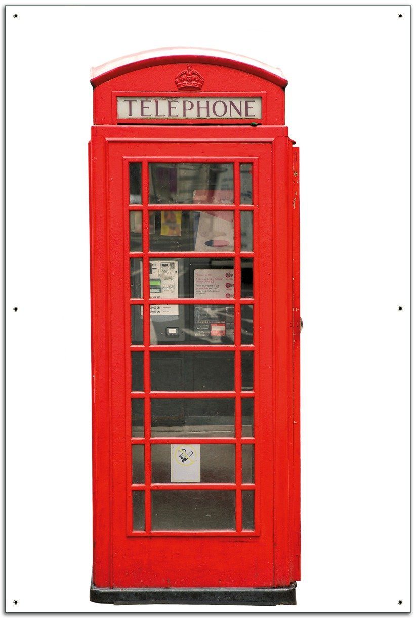Wallario Sichtschutzzaunmatten London Rote Telefonzelle
