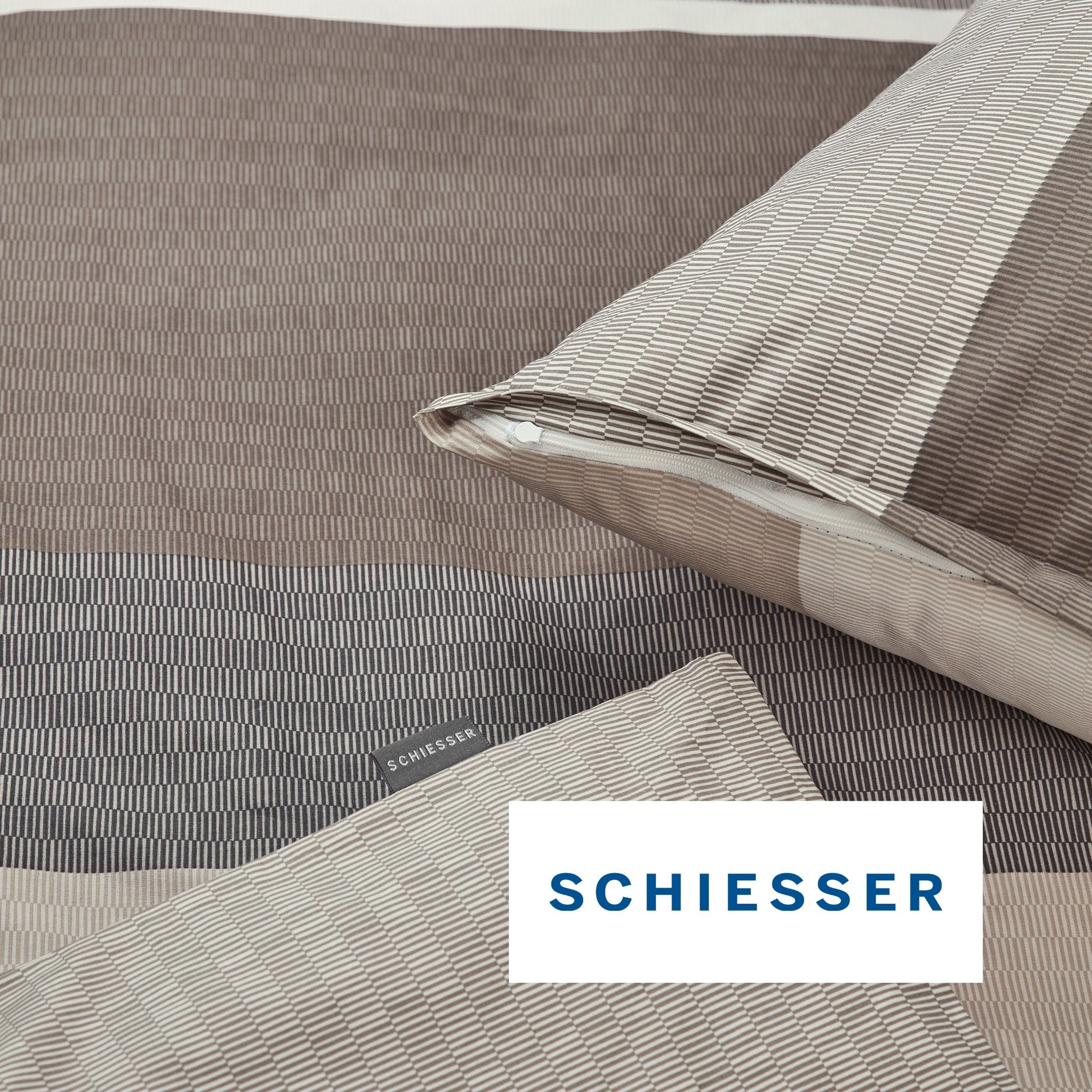 Schiesser Bettwäsche Endy Stripes aus weicher Baumwolle mit großen und kleinen Streifen, Renforcé, 2 teilig, OEKO-TEX® MADE IN GREEN – Bild 4 von 5
