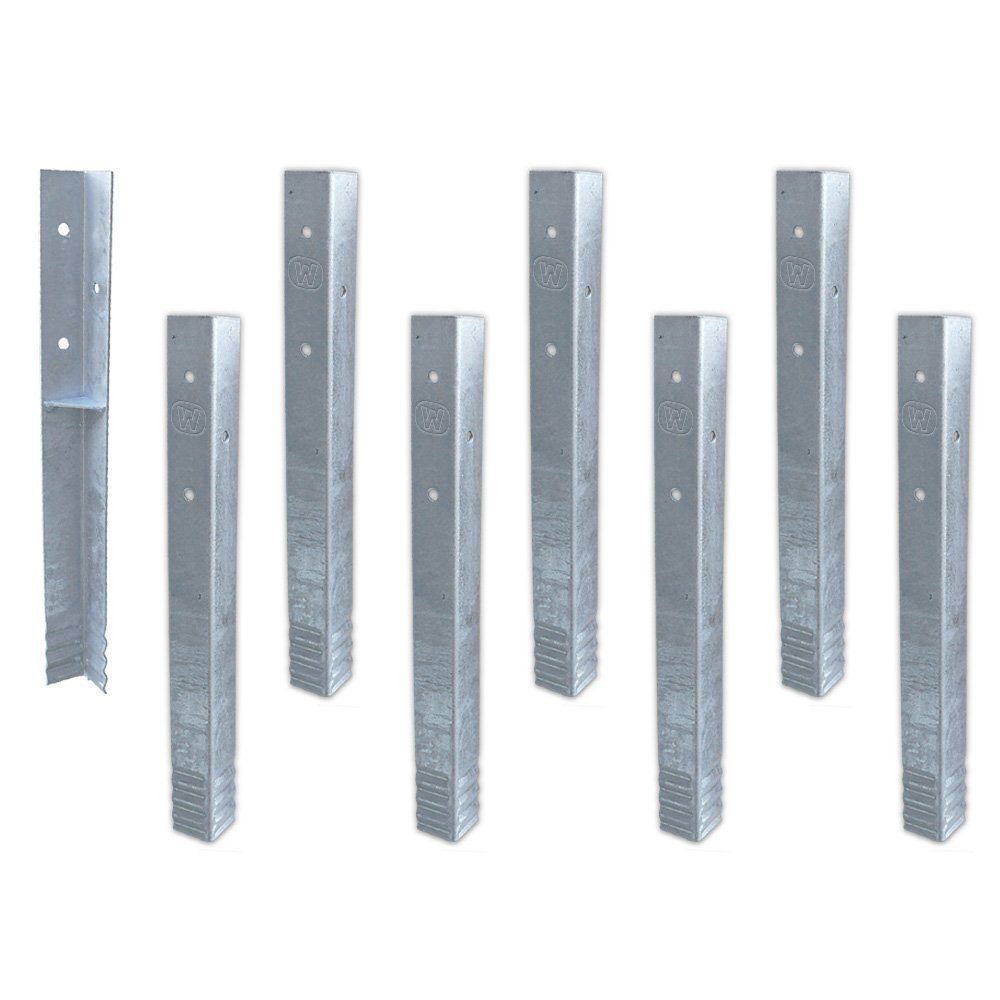 Wickey Bodenanker SolidLock 8 Stk. Winkelanker für Garantie auf Wickey Spielgeräte, für Wickey Türme & Schaukeln, - Montage durch Anschrauben & Einbetonieren -, (Wickey - Zubehör, 8-St., Grundlage für 10 Jahre Garantie von Wickey), Original-Anker für Wickey Spielgeräte aus verzinktem Stahl