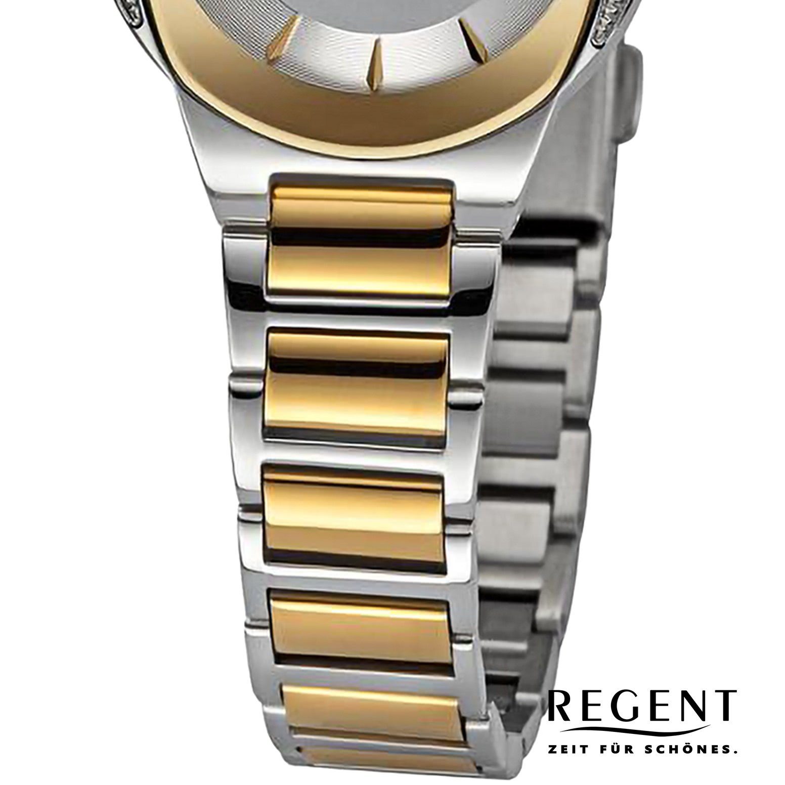 Damen Metallarmband Quarzuhr Armbanduhr Regent Regent extra groß (ca. Armbanduhr rund, Damen Analog, 28,5mm),