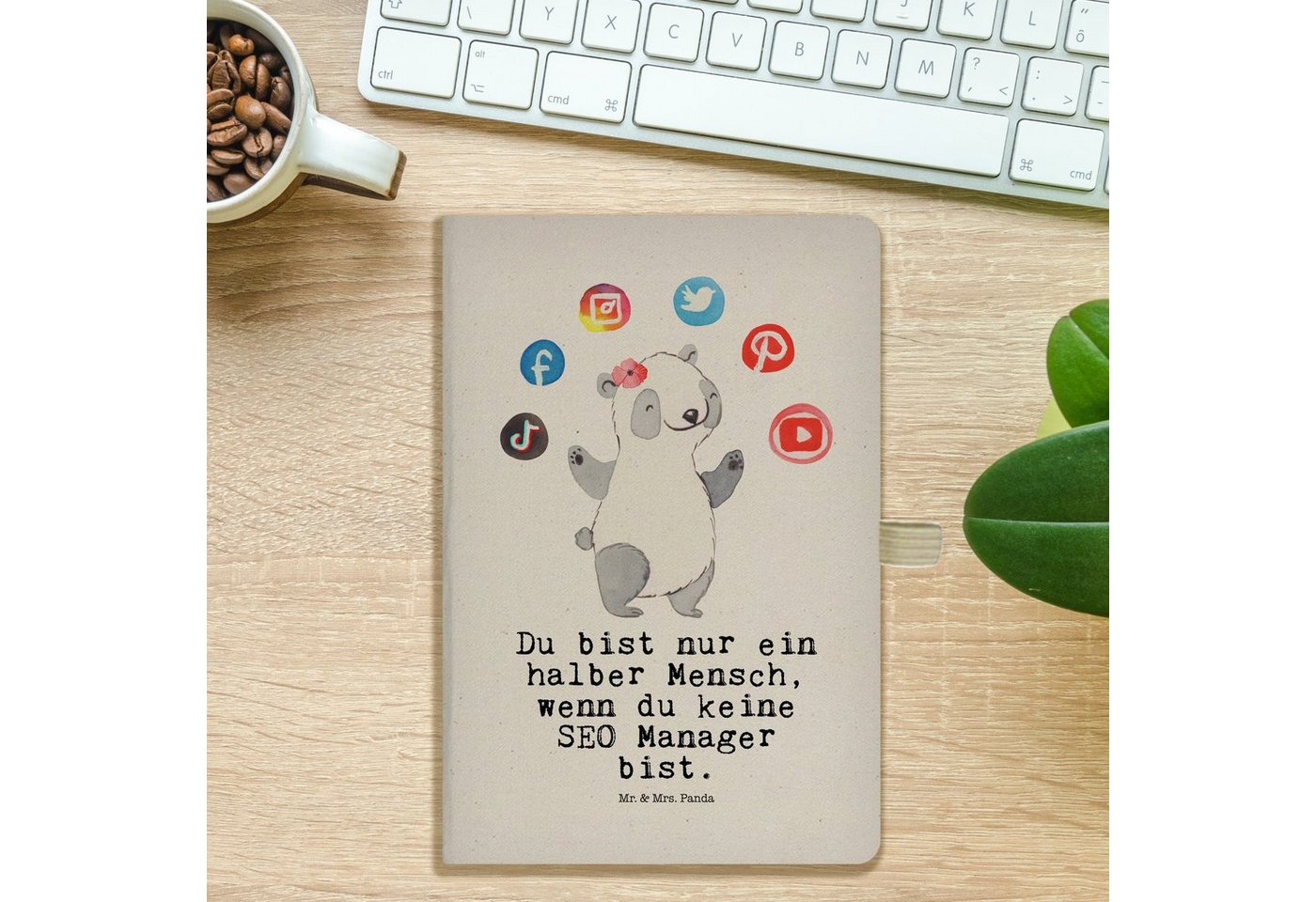 Thumbnail - Mr. & Mrs. Panda Notizbuch SEO Manager Herz - Transparent - Geschenk, Eintragebuch, Journal, Aus Mr. & Mrs. Panda, Hochw...