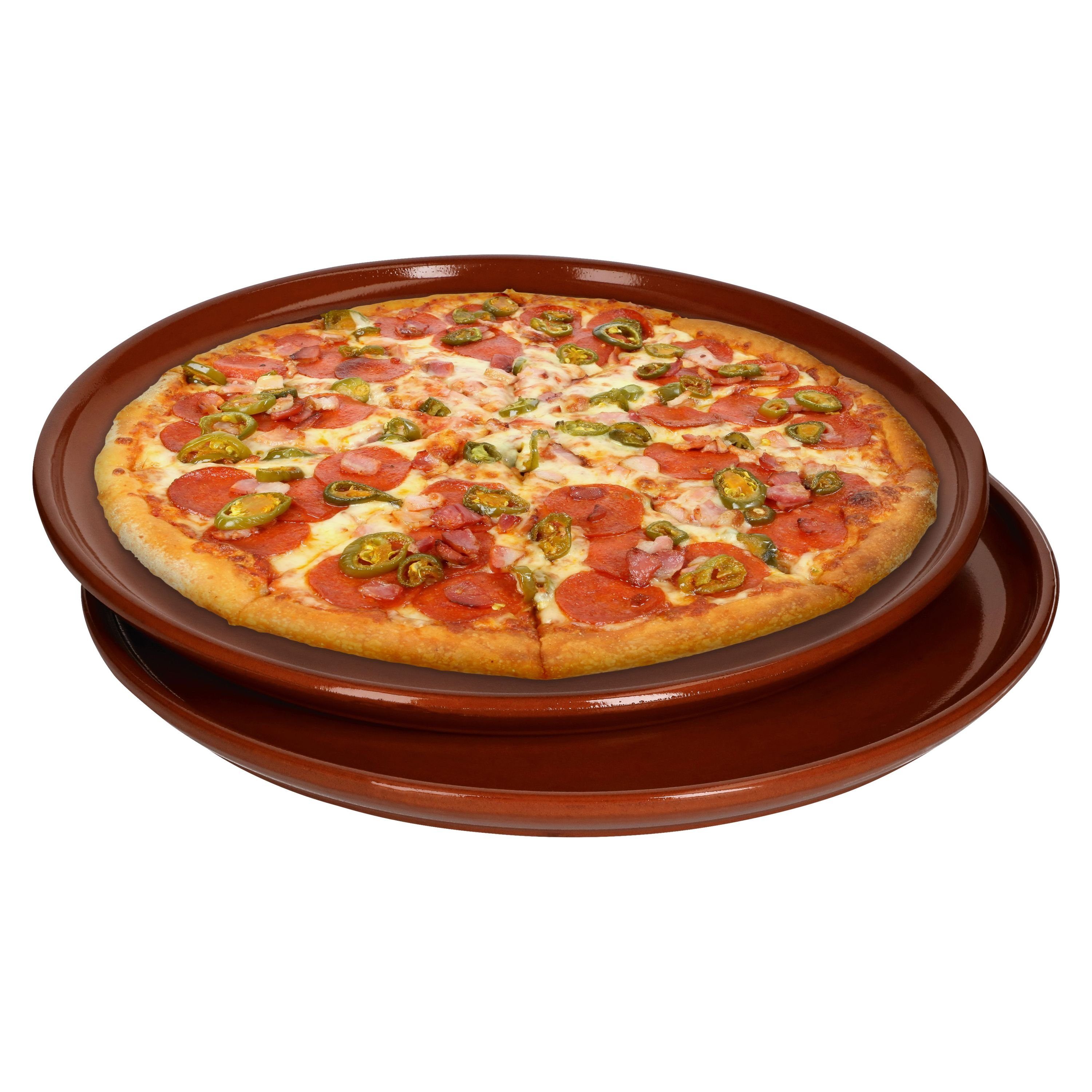 MamboCat Pizzateller 2er Set Pizzateller 32cm aus Ton - 33358 | Pizzateller