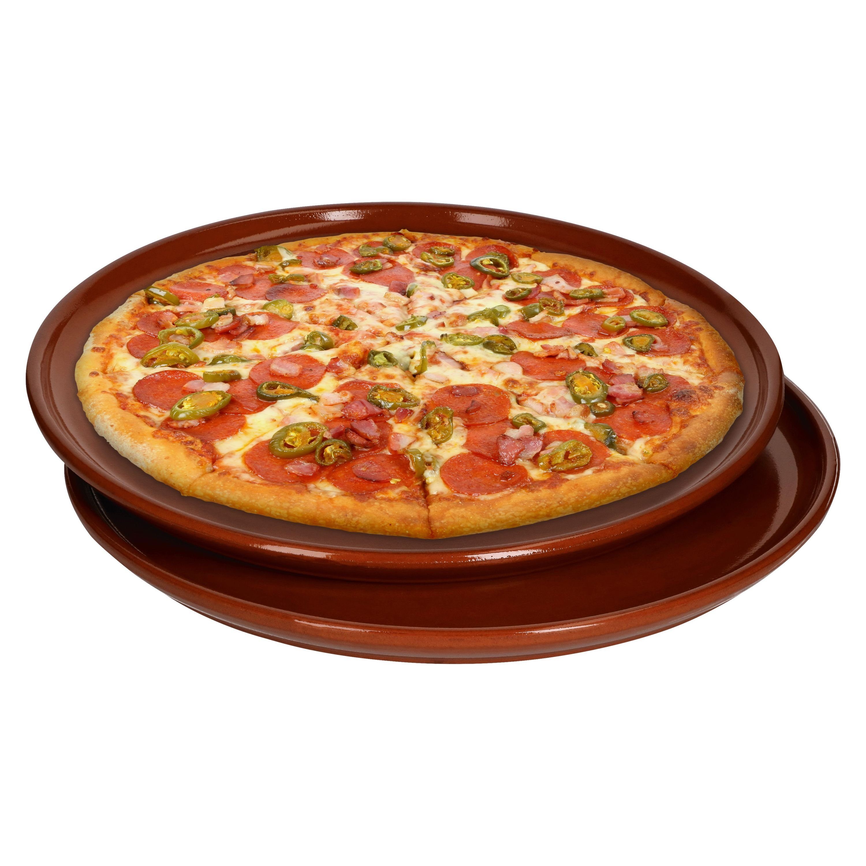 MamboCat Pizzateller 2er Set Pizzateller 32cm aus Ton - 33358