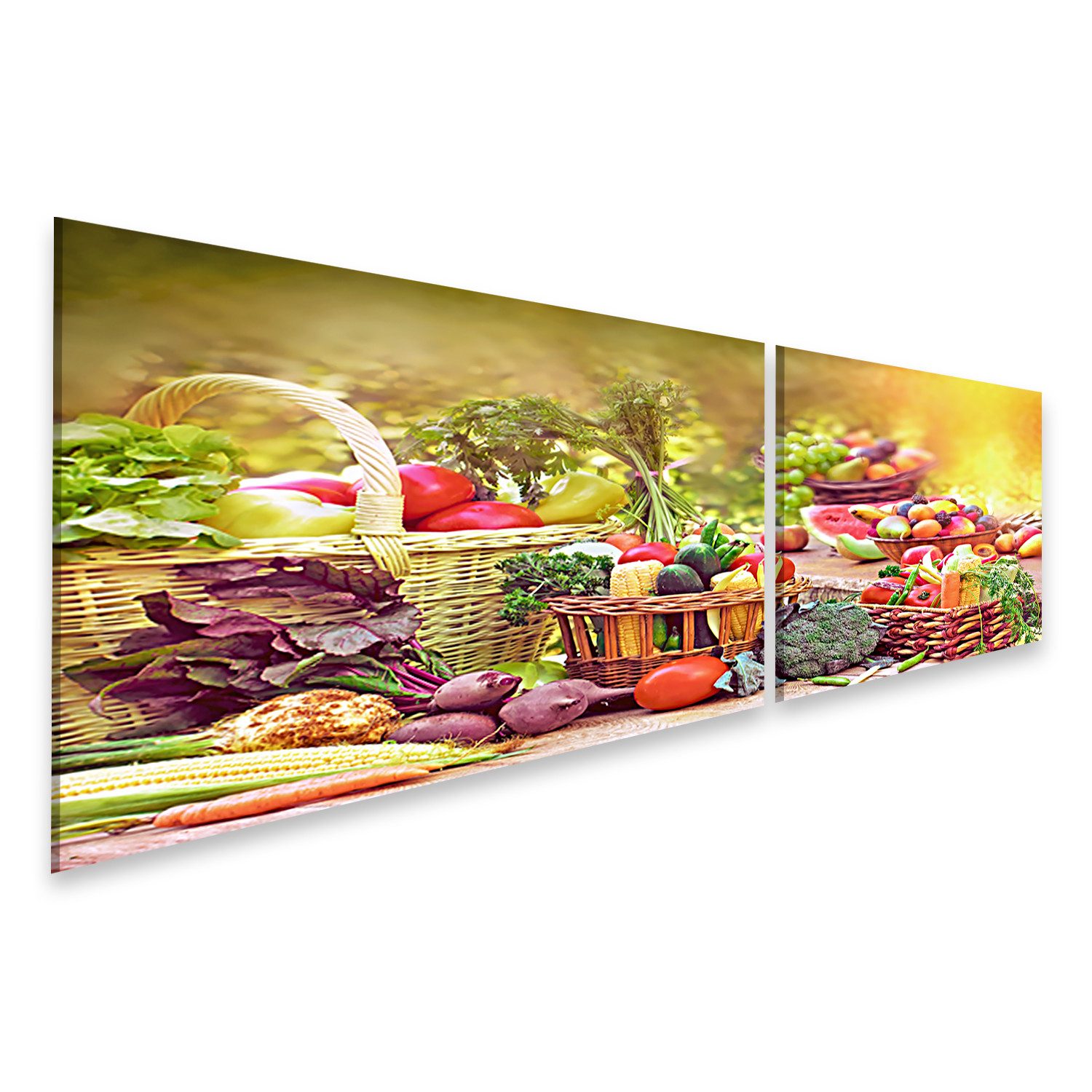 islandburner Leinwandbild Frisches Bio Obst Und Gemüse Küchenbild