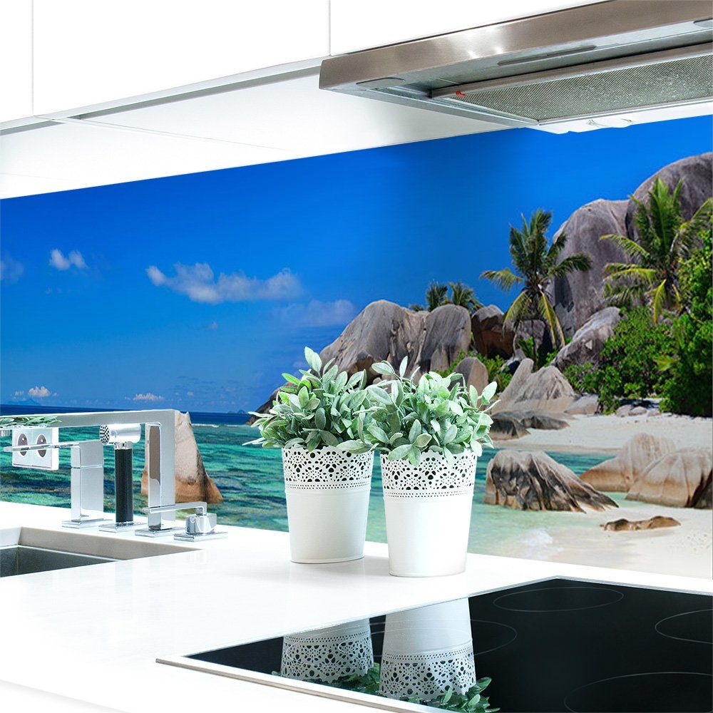 Küchenrückwand DRUCK-EXPERT Premium 0,4 Hart-PVC selbstklebend mm Strand Küchenrückwand