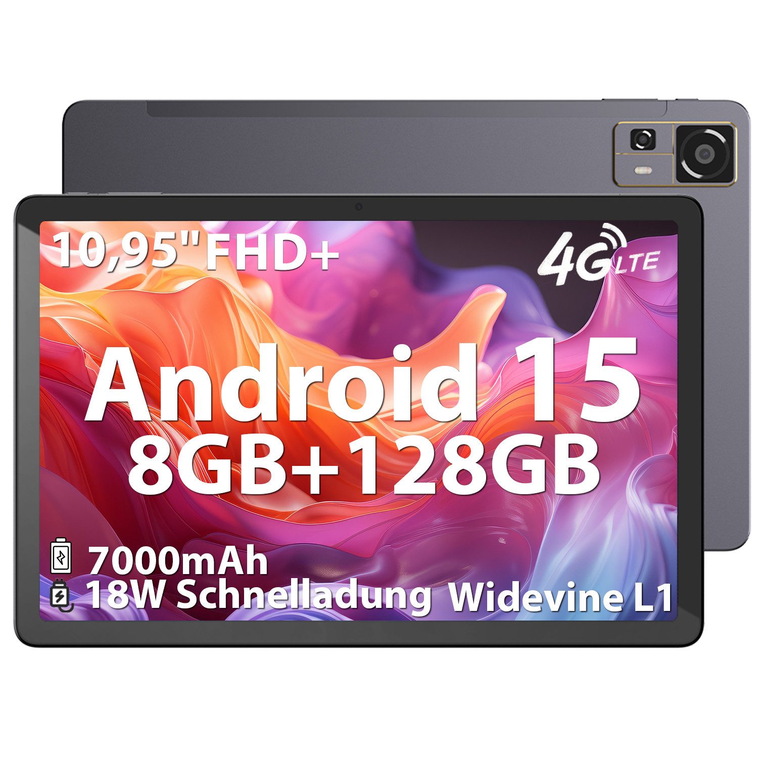 CHUWI AuPad, 4G LTE, 8GB RAM, 128GB ROM, Android 15, Snapdragon 685 Tablet (10.95", 128 GB, Android 15, 4G LTE, Snapdragon 685 Tablet PC, FHD IPS 2K Display,Triple Cameras)