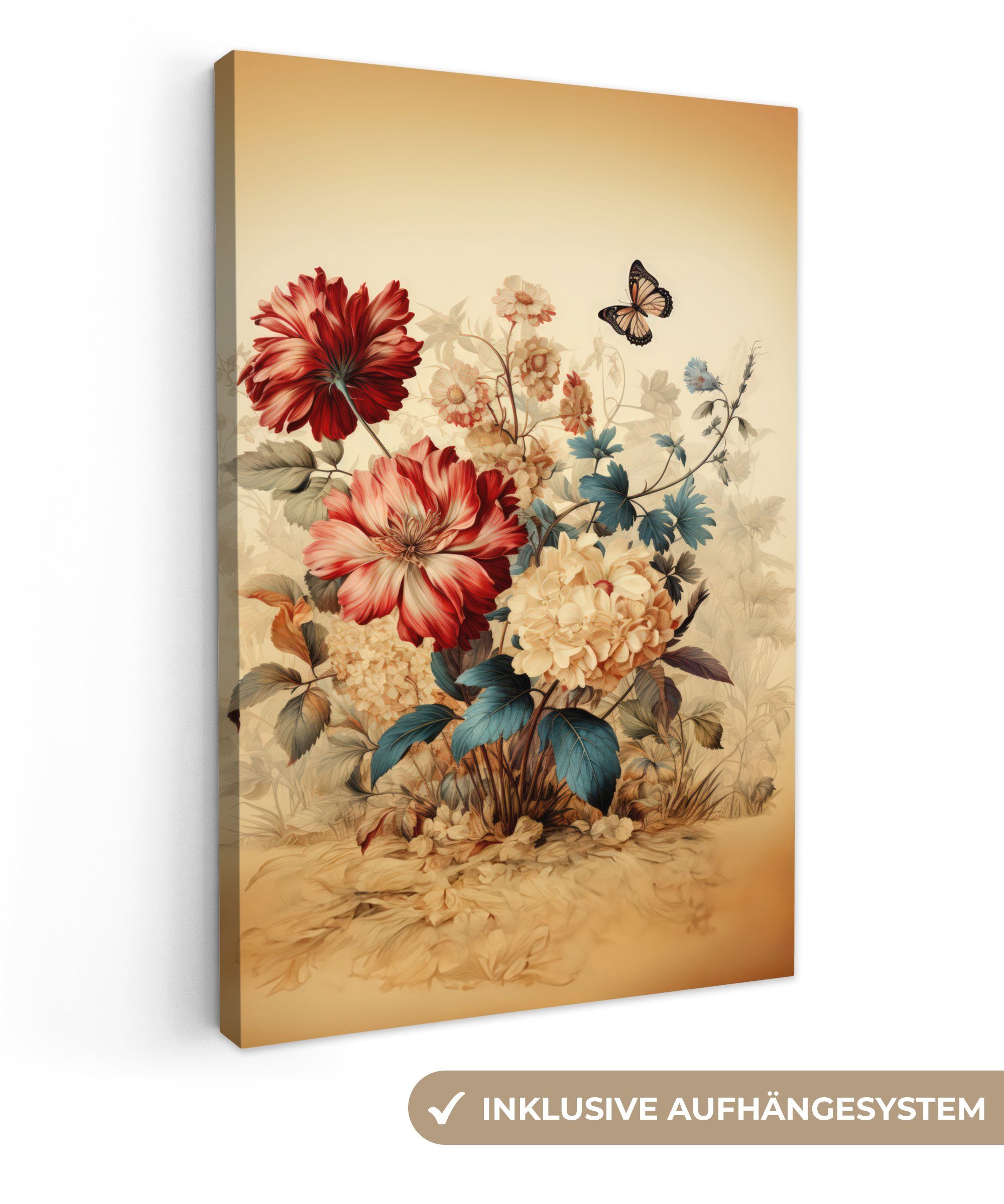 OneMillionCanvasses® Leinwandbild Vintage - Blumen - günstig online kaufen