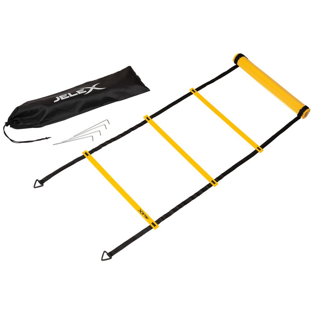 JELEX Koordinationsleiter JELEX Eleven 11- Felder Koordinationsleiter (inkl. 4 Heringe und einer Ersatz-Sprossen), ideal zum trainieren