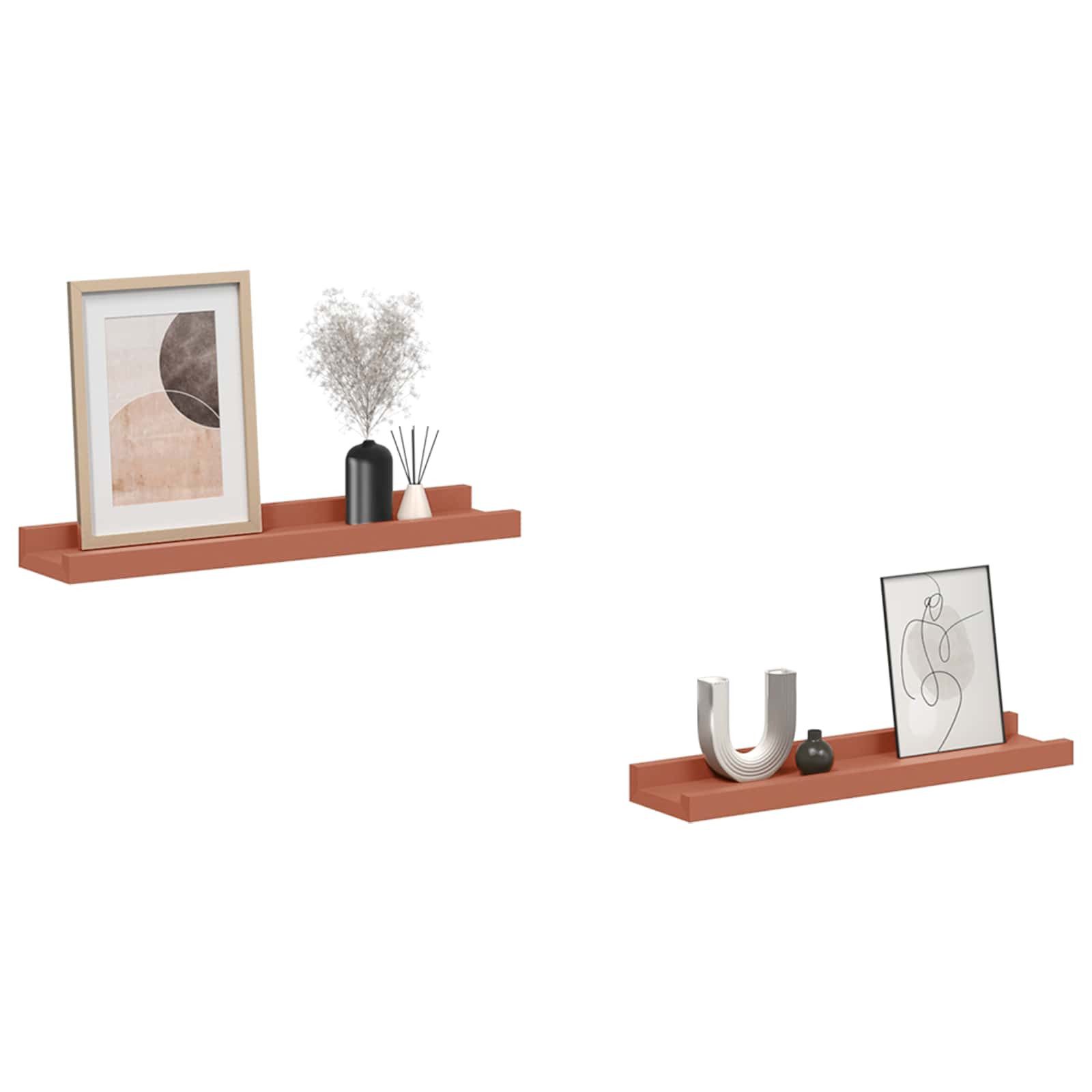 vidaXL Regal Wandregal 2 stk. Rot 40 x 9 x 3 cm Holzwerkstoff, 2-tlg.