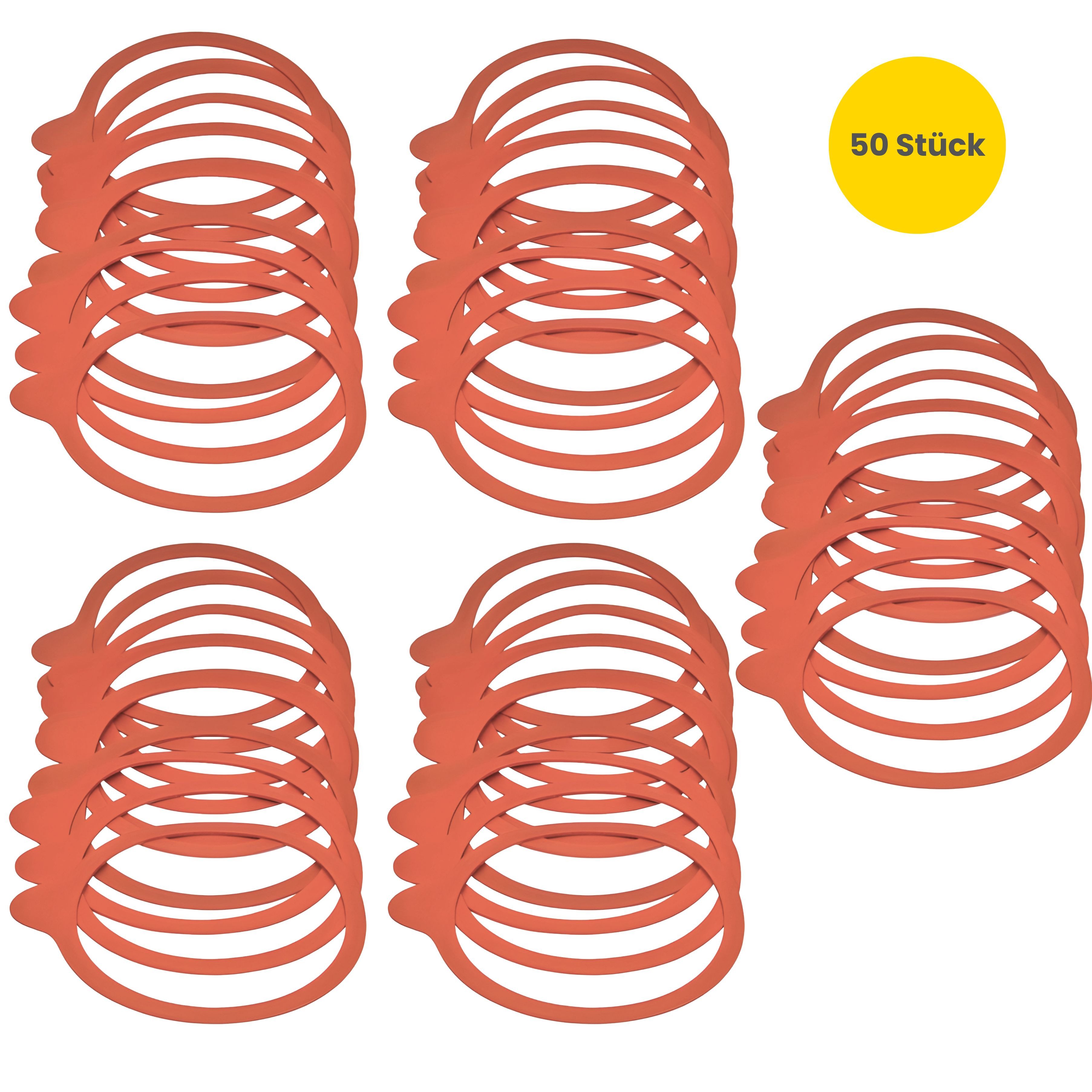 mikken Einkochring 50 Einkochringe 94x108mm für WECK-Gläser RR100 Naturkautschuk, Gummiringe für Weck-Gläser 10 cm