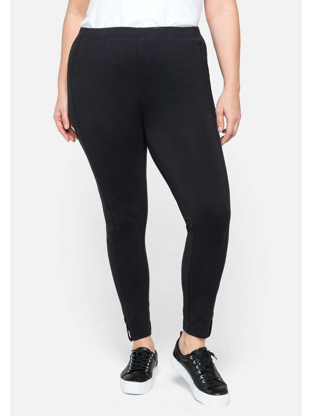 Unser erster direkt geführter Store ist endlich eröffnet! Sheego Leggings Große Größen in am Knopfdetail Saum mit Ankle-Länge