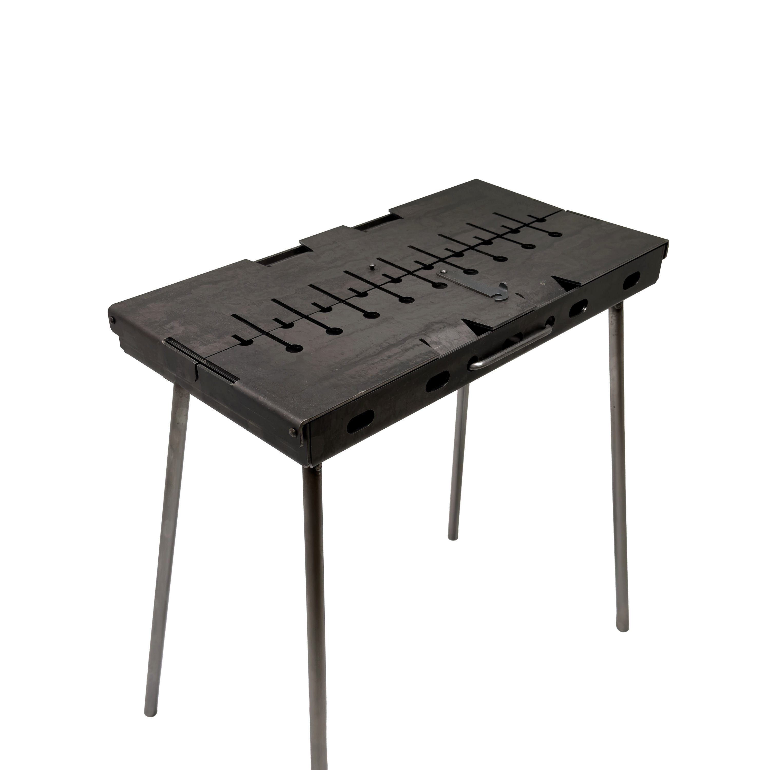 GOROCH Holzkohlegrill Mangal Verstärkter Schaschlikgrill Stahl 3 mm für 10 Spieße – Bild 3 von 5