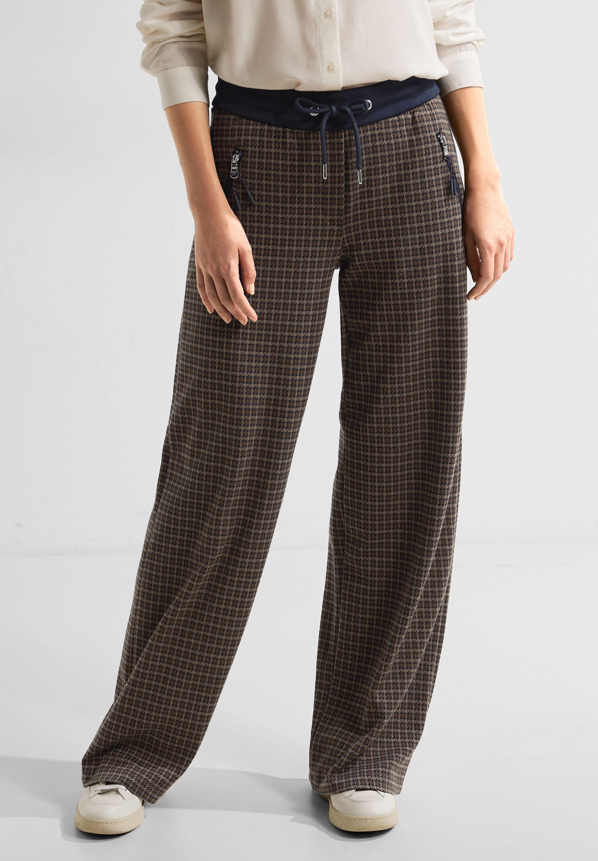 Cecil Culotte Hahnentritt Loose Fit Hose Hahnentritt-Muster