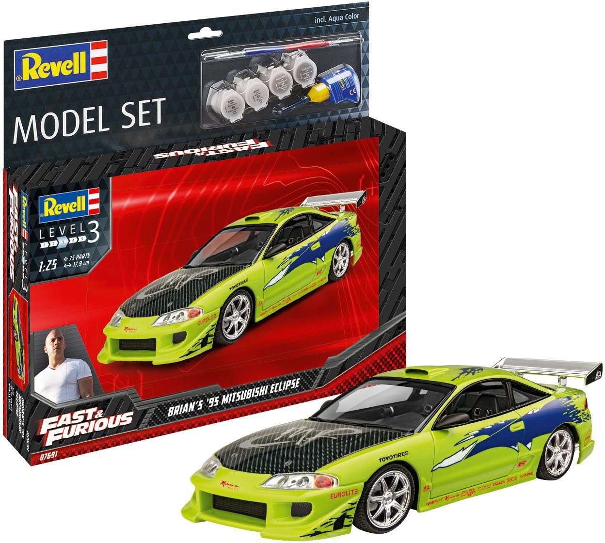 Revell® Modellbausatz Fast & Furious - Brians 1995 Mitsubishi Eclipse, Maßstab 1:25