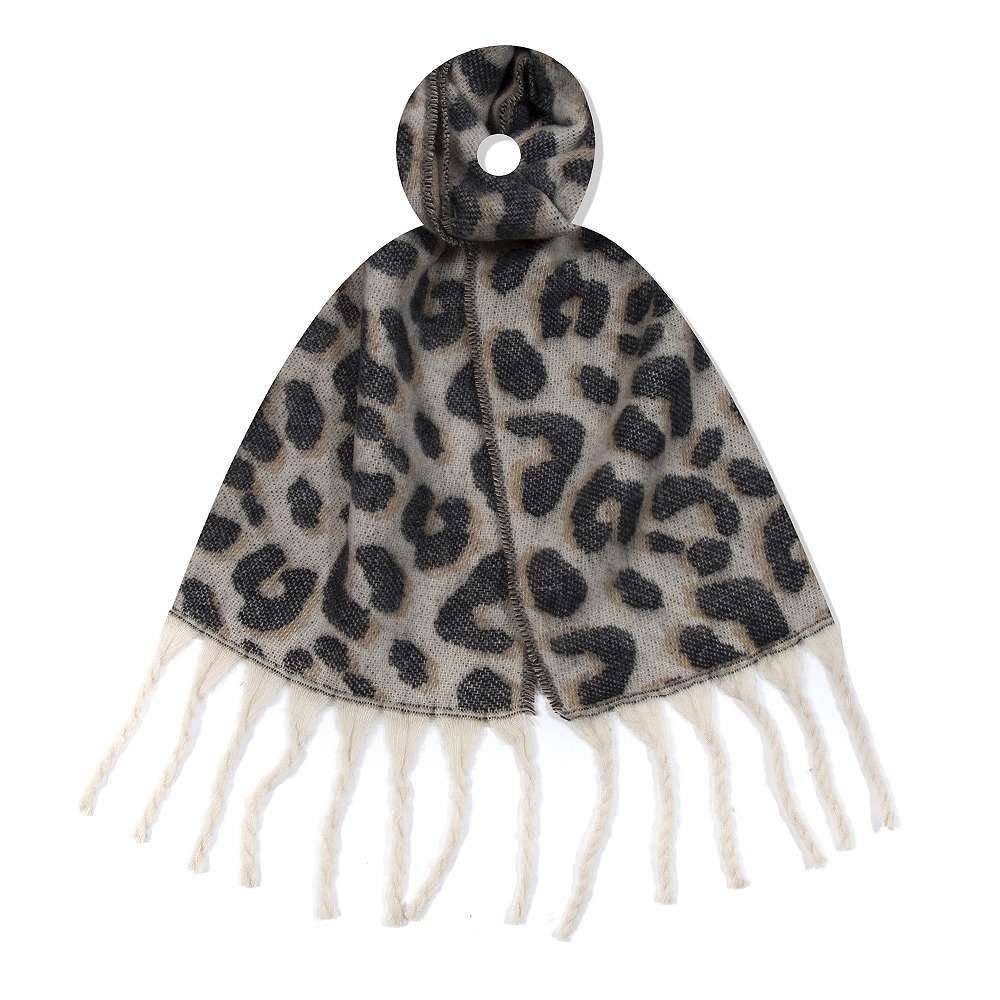 Modeschal Damen XL LEO Schal Halstuch Winterschal Deckenschal Leopard Stola Tuch