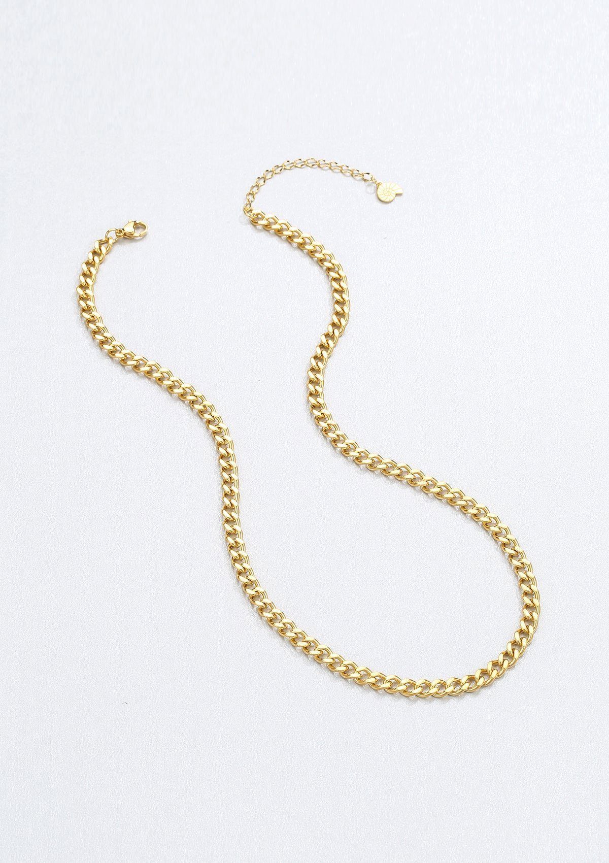 Hey Happiness Edelstahlkette Panzerkette großgliedrig 18K Roségold vergoldet, Damen Basic Gliederkette, Halskette zum Kombinieren, wasserfest – Bild 4 von 5