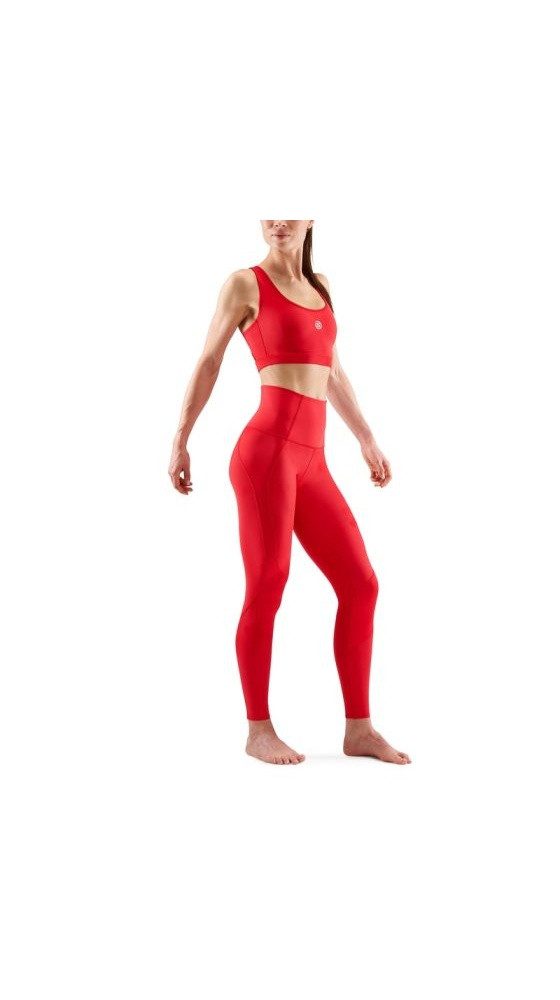 Skins Funktionshose 3-Series Skyscraper Tight Long (enganliegend, hoher Bund) rot Damen