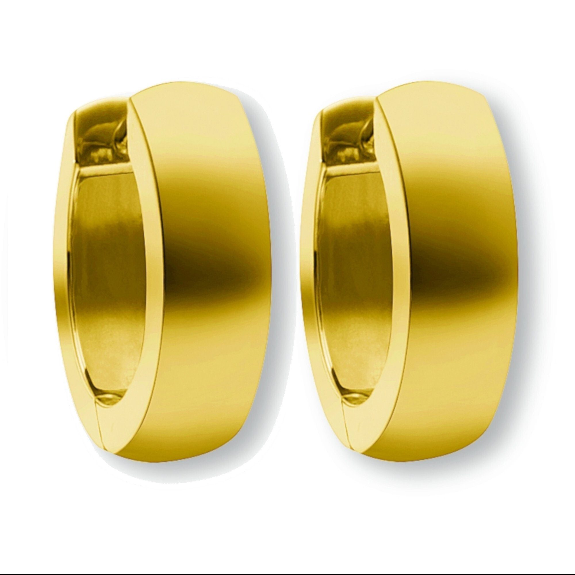 Paar Creolen Ohrringe Creolen aus 585 Gelbgold Ø 12,0 x 4,0 mm