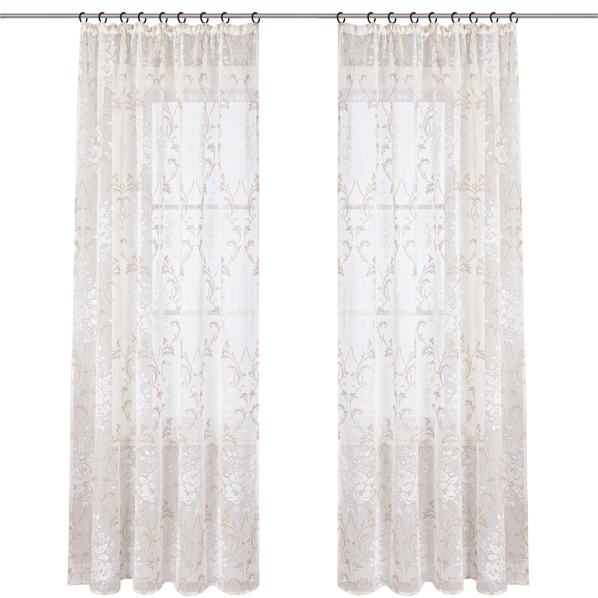 Joyswahl Vorhang Hofstil (1 St), Kräuselband, transparent, mit retro Blumen günstig online kaufen