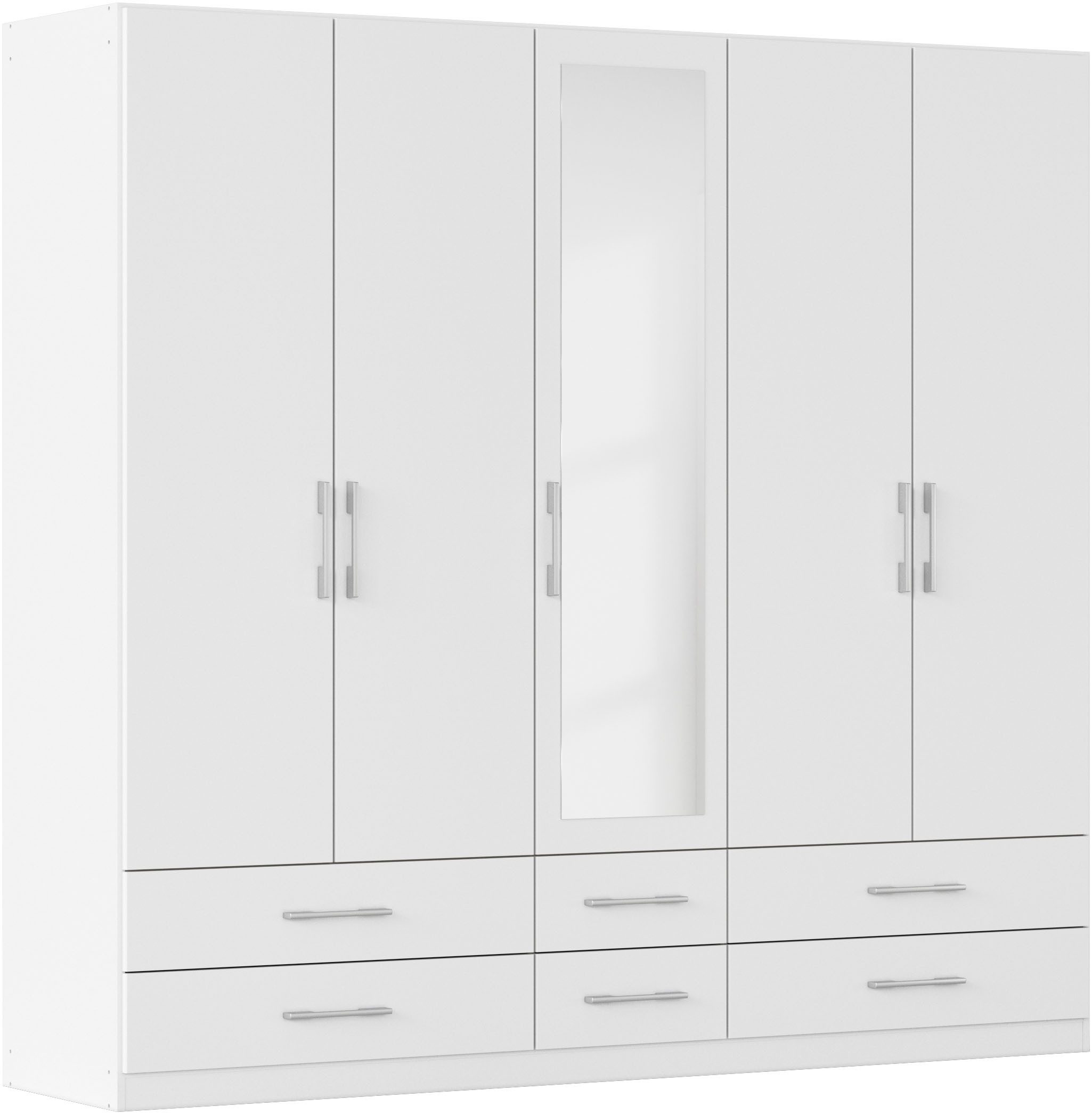 rauch Kleiderschrank Schrank Garderobenschrank Mehrzweckschrank Schlafzimmer HERSBRUCK (3 verschiedene Ausstattungen BASIC/CLASSIC/PREMIUM (inkl. SOFT-CLOSE) mit großzügigen Schubladen sowie Spiegeltüren MADE IN GERMANY