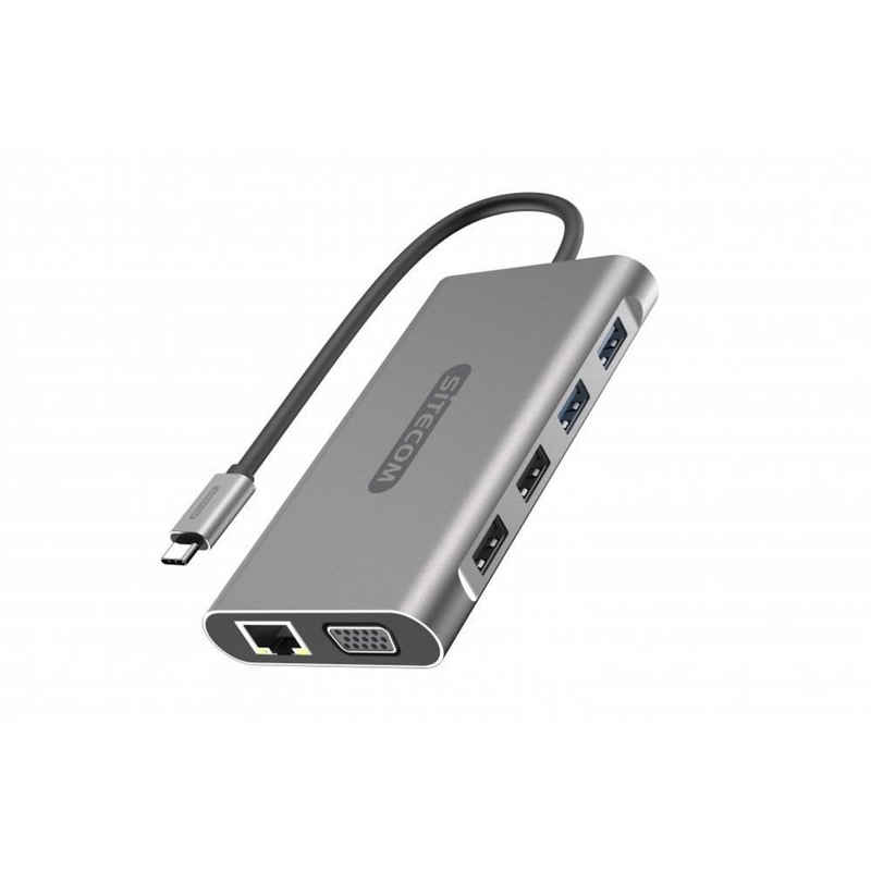Sitecom USB-C MULTIPORT PRO ADAPTER Power Delivery USB-Adapter, Plug and Play Aluminiumgehäuse abwärtskompatibel
