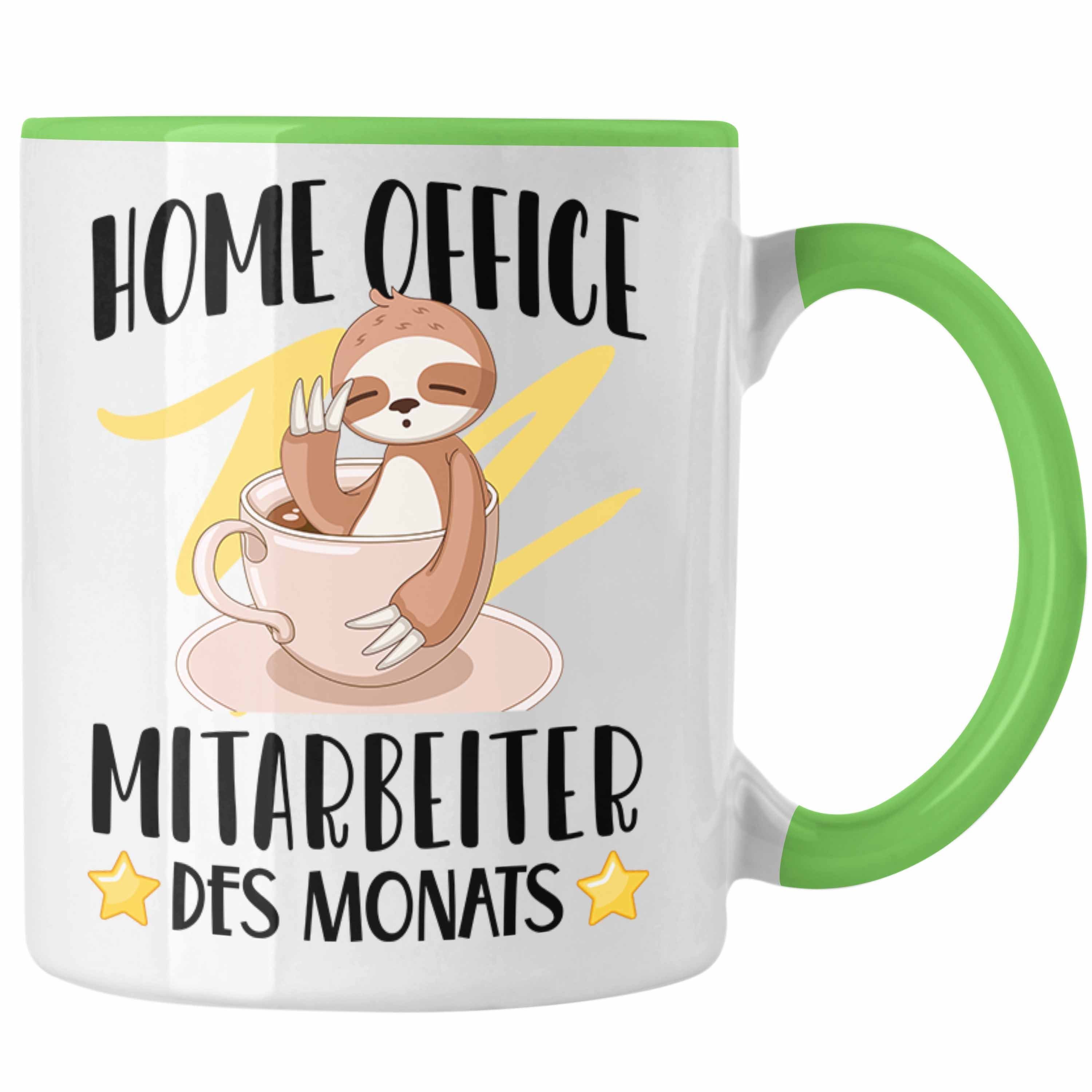 Trendation Tasse Trendation - Home Office Geschenk Tasse Kaffeetasse Homeoffice Zubehör Gadget Geschenke Männer Frauen Lustig Mitarbeiter des Monats Grün