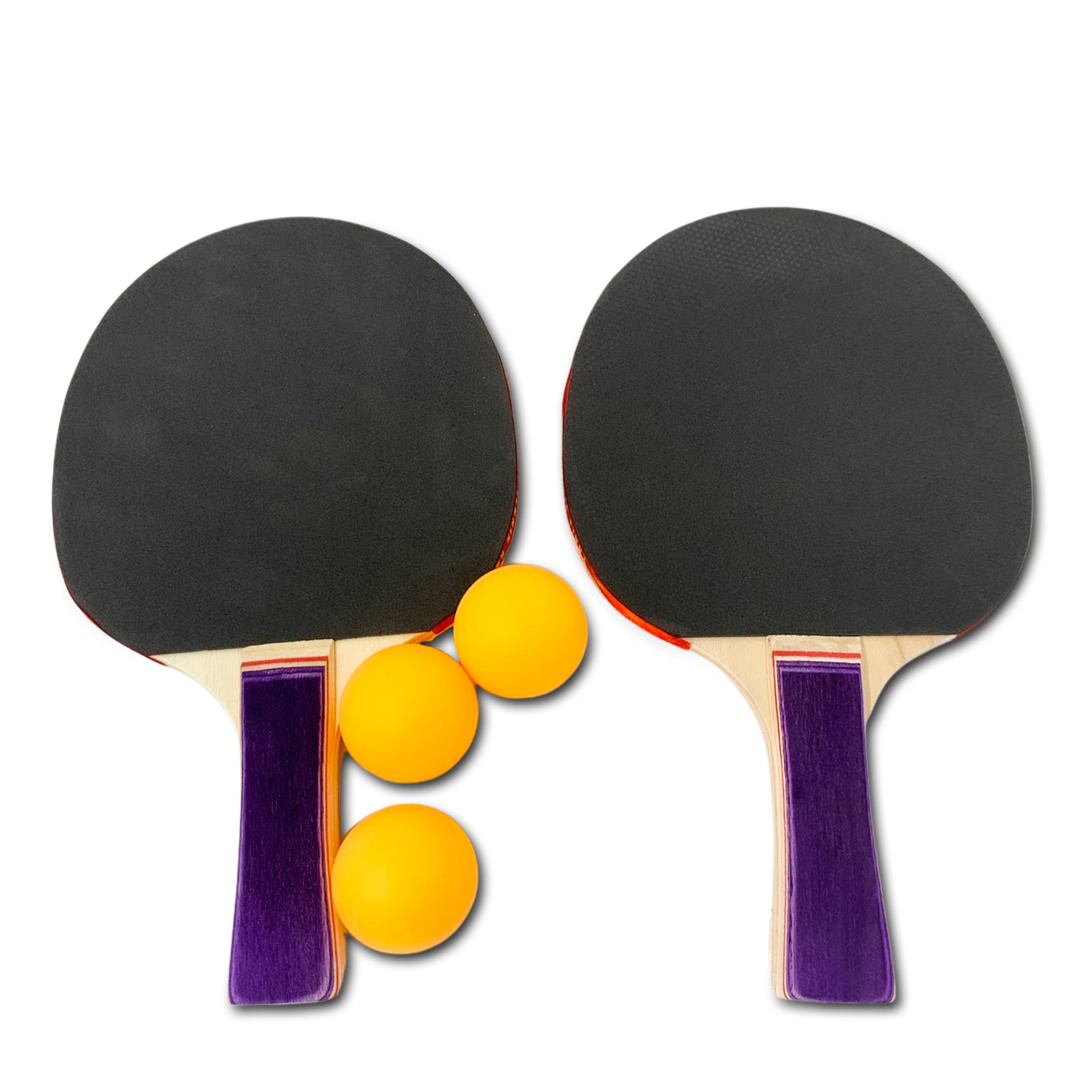 Sport Schläger H-basics Tischtennisschläger Tischtennis Set 2x Tischtennisschläger + 3 Tischtennisbälle & Tasche - Sport Indoor 