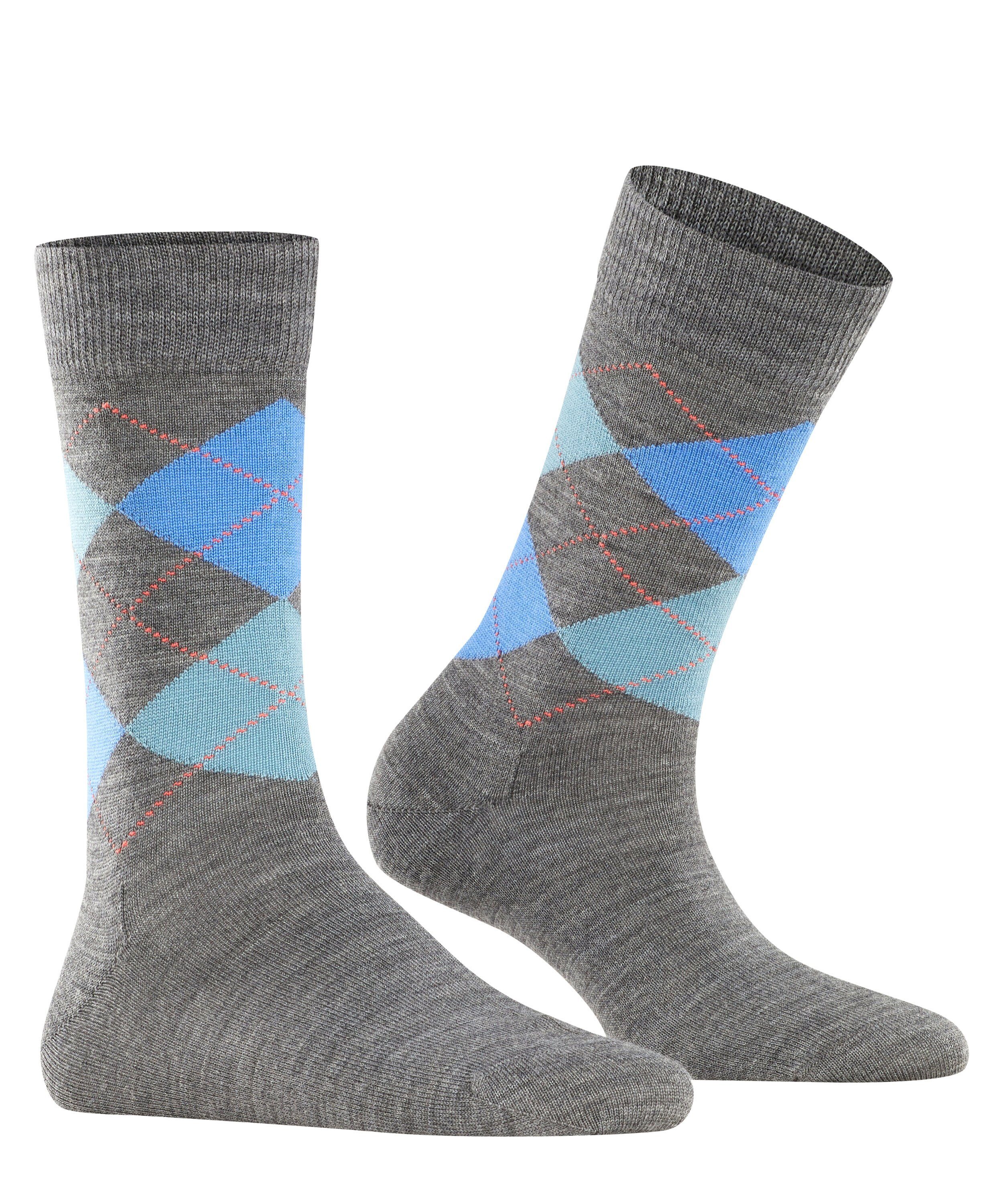 Socken (1-Paar) (3077) mel. Burlington Marylebone mid.grey