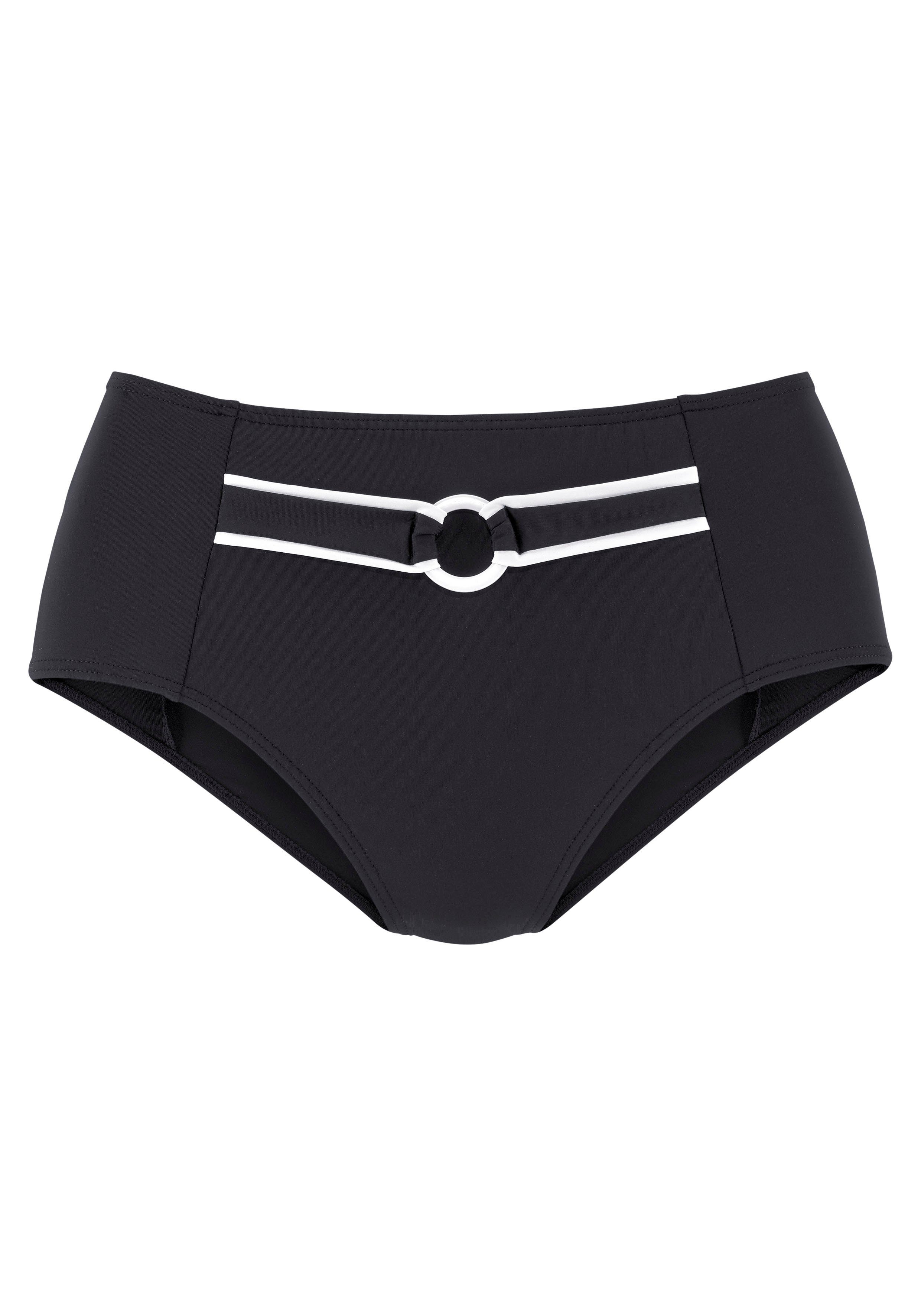 Vivance Highwaist-Bikini-Hose Lorena mit kontrastfarbenem Piping günstig online kaufen
