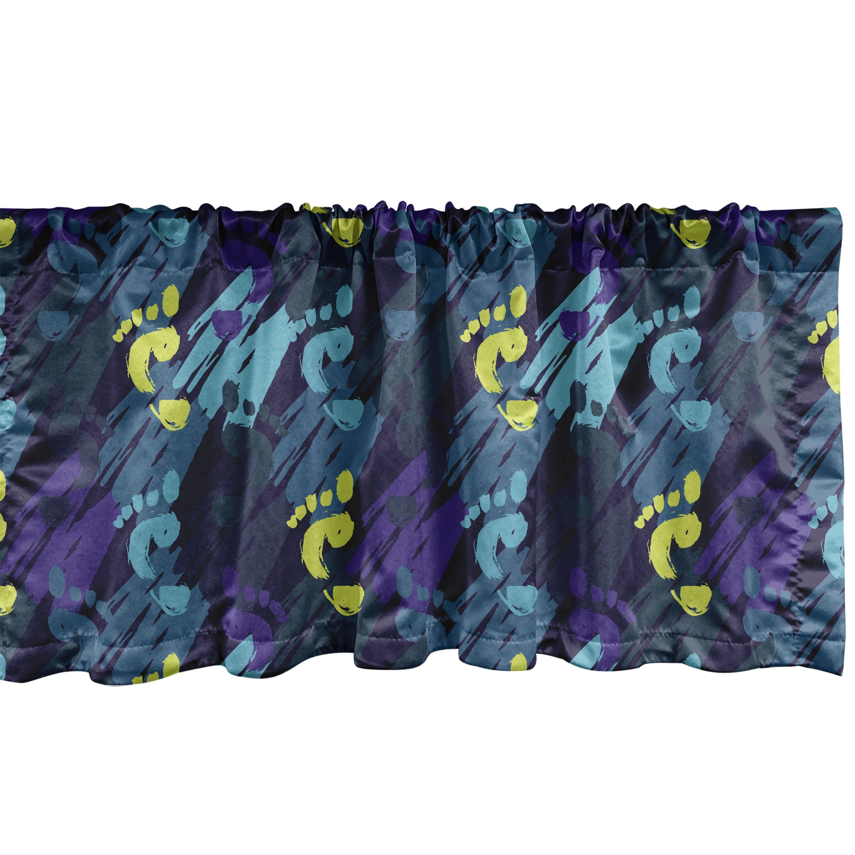 Scheibengardine Vorhang Farbe mit Pinselstriche Microfaser, Abdrücke und Stangentasche, für Volant Schlafzimmer Küche Dekor Abakuhaus