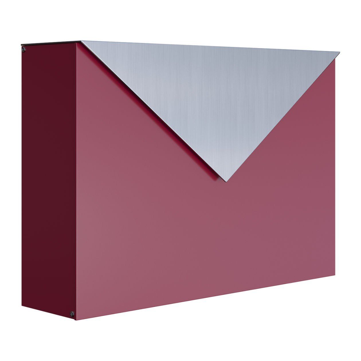 Bravios Briefkasten Briefkasten Letter Rot mit Edelstahlklappe