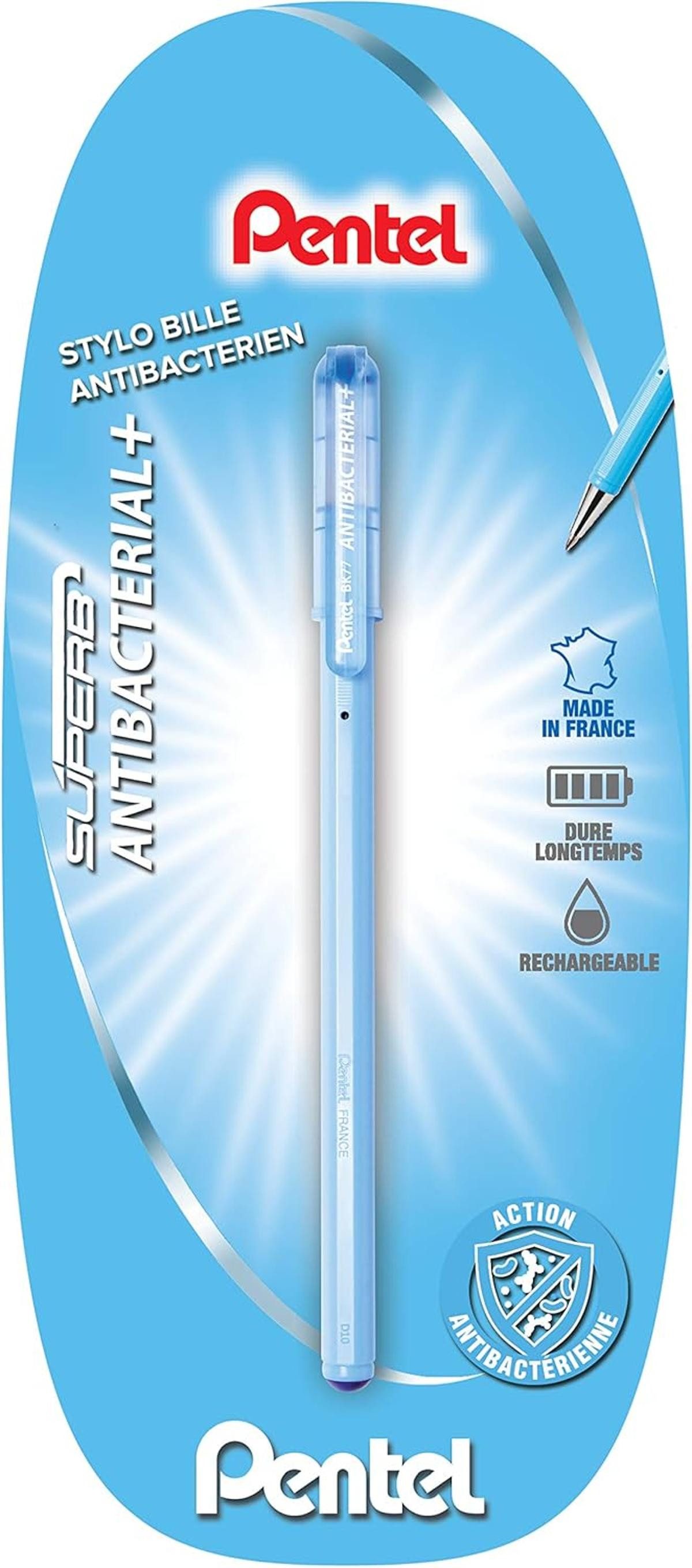 PENTEL Kugelschreiber Pentel Superb BK77AB-C Antibakterieller Kugelschreiber, Blau, 1 Stück