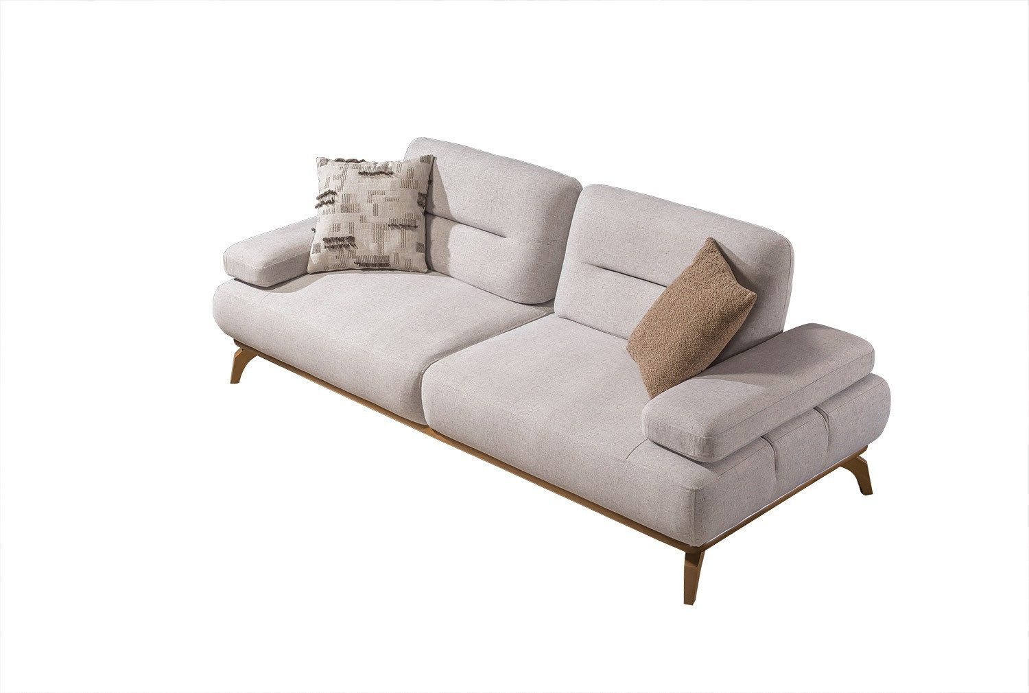Villa Möbel Sofa Smooth Wood, 2-Sitzer 1 Teile, mit Relax-/Bettfunktion durch verstellbare Rückenlehne